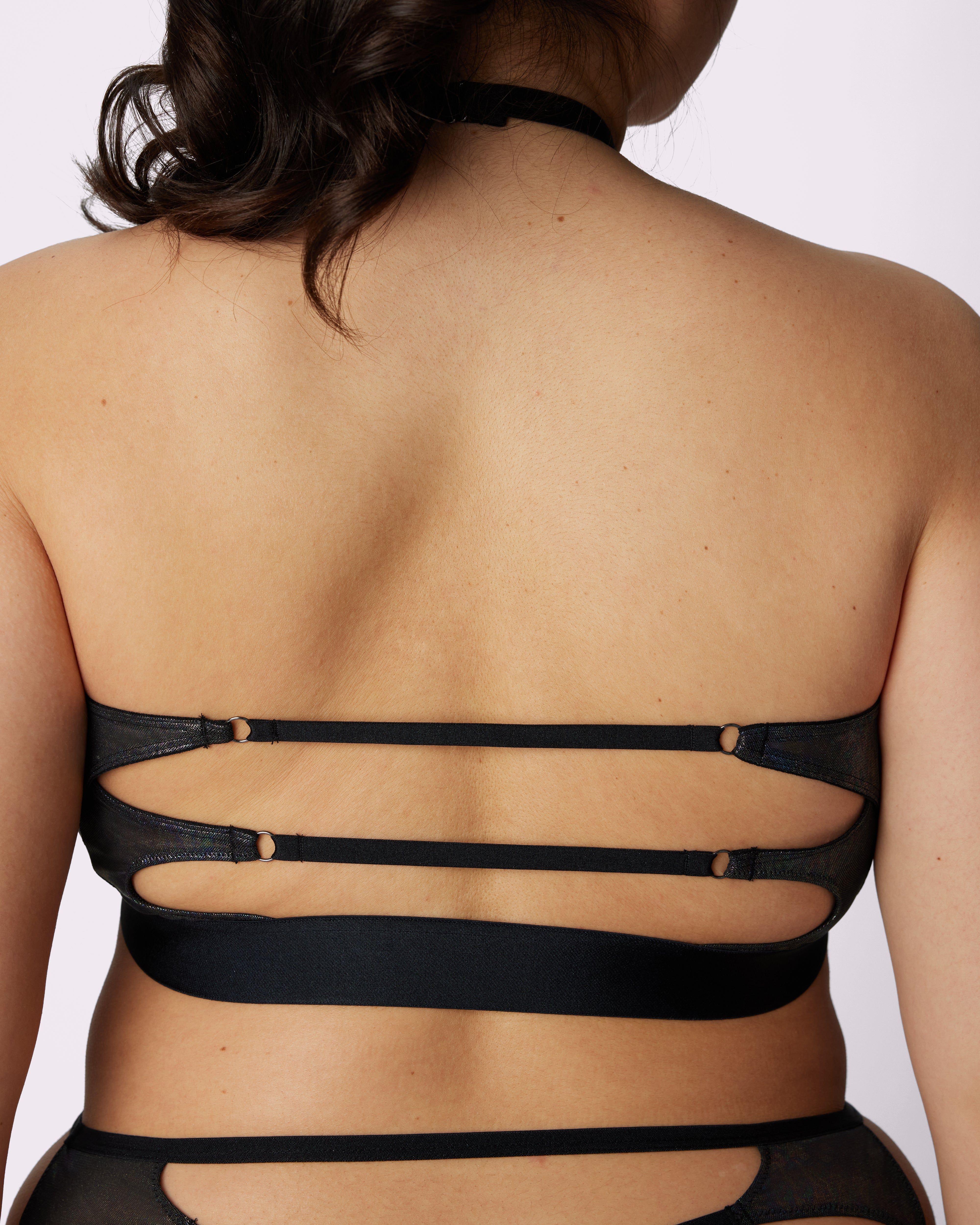 0+ Iridescent Shine Strappy Bralette | Silky Mesh | Archive (Glitterbomb) sold by Parade product image thumbnail 4