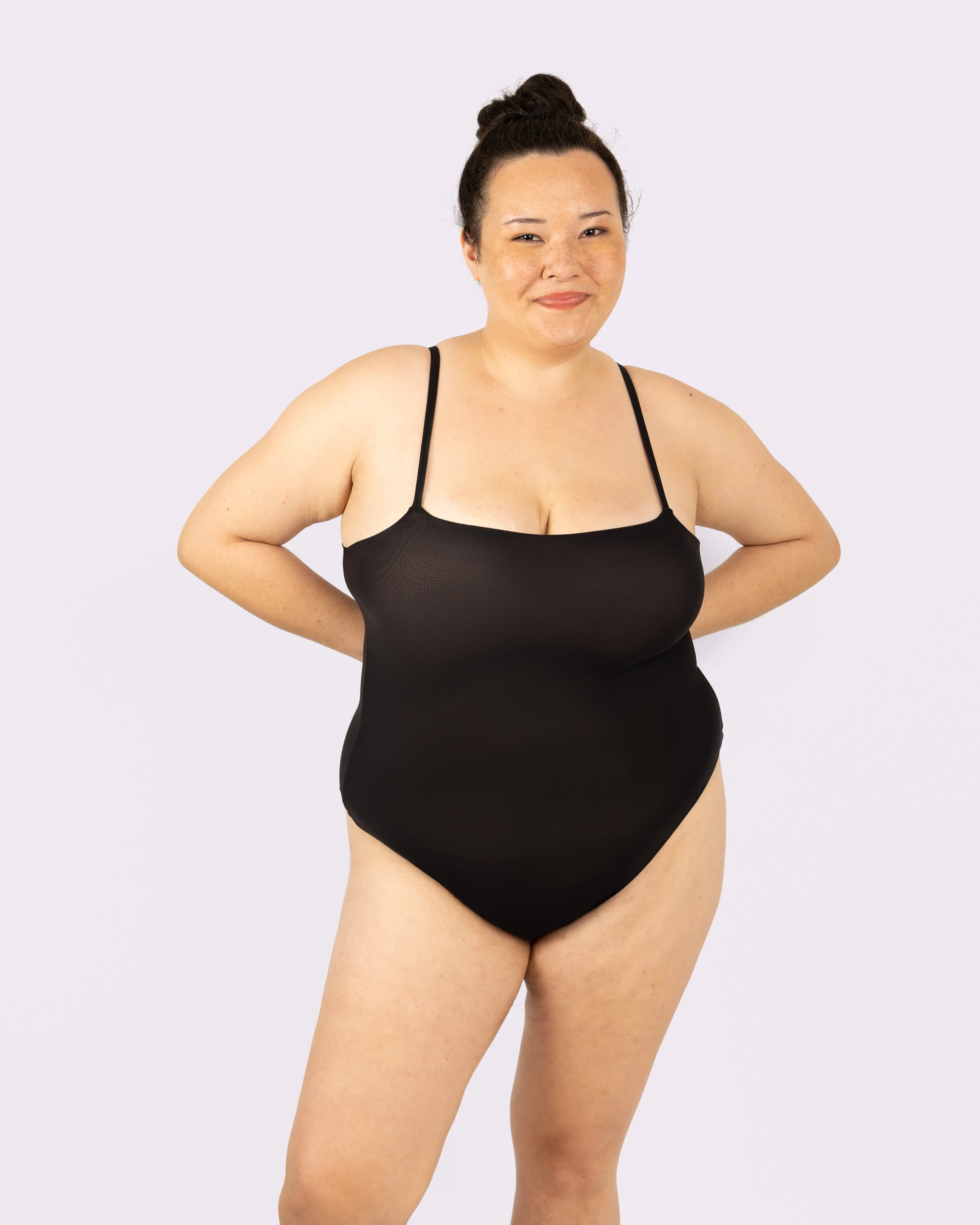 Silky Mesh Square Neck Bodysuit | Silky Mesh | Archive (Eightball) sold by Parade