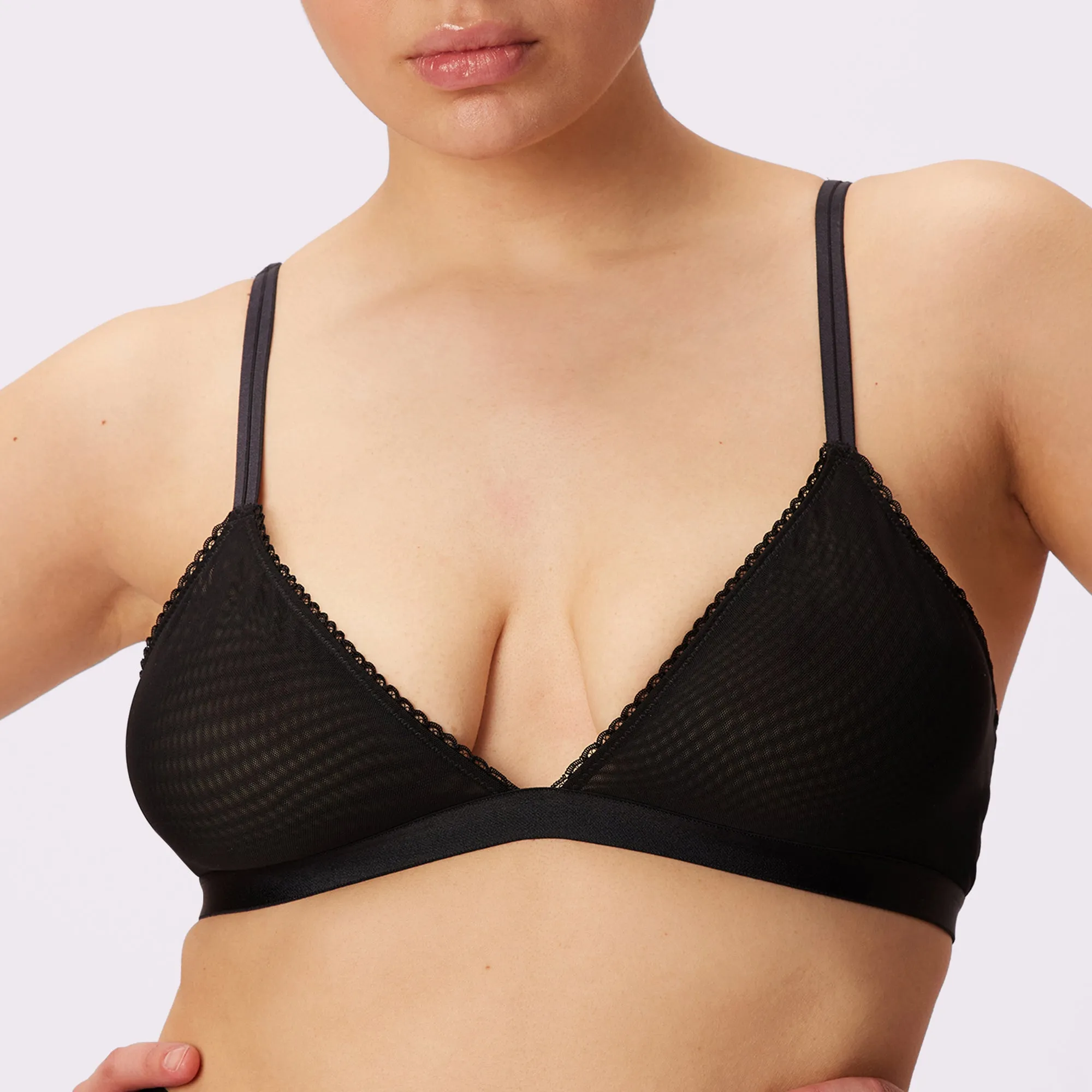 Flirty Lace Touch Triangle Bralette | Silky Mesh | Archive (Eightball) sold by Parade