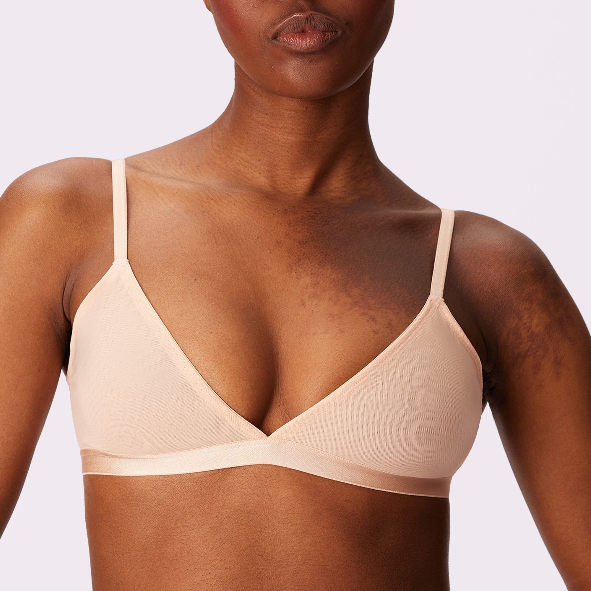 3+ Triangle Bralette | Silky Mesh | Archive (Sand) sold by Parade