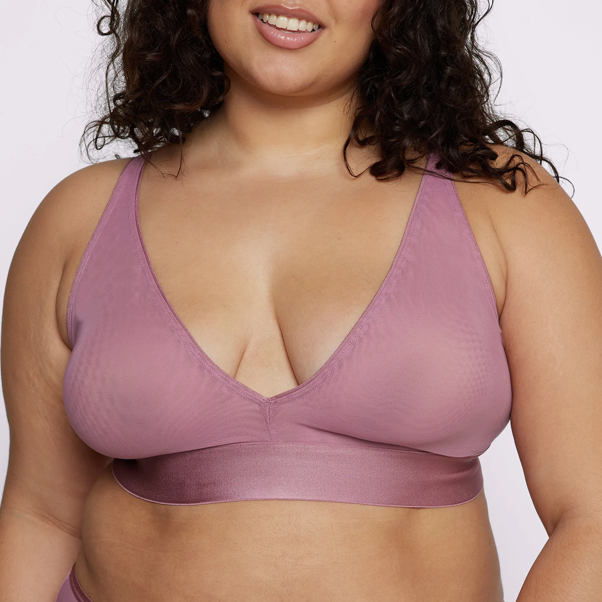 Plunge Bralette | Silky Mesh | Archive (Rose Petal) sold by Parade product image thumbnail 5