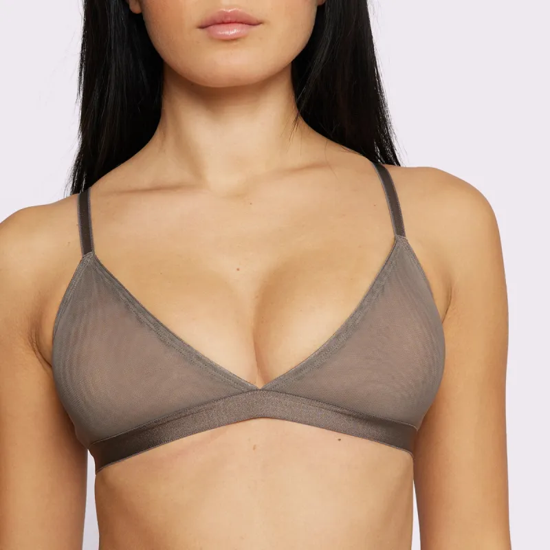 Triangle Bralette | Silky Mesh | Archive (Truffle) sold by Parade