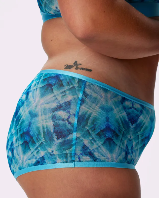 High Rise Boyshort | Silky Mesh (Kaleidoscope) sold by Parade