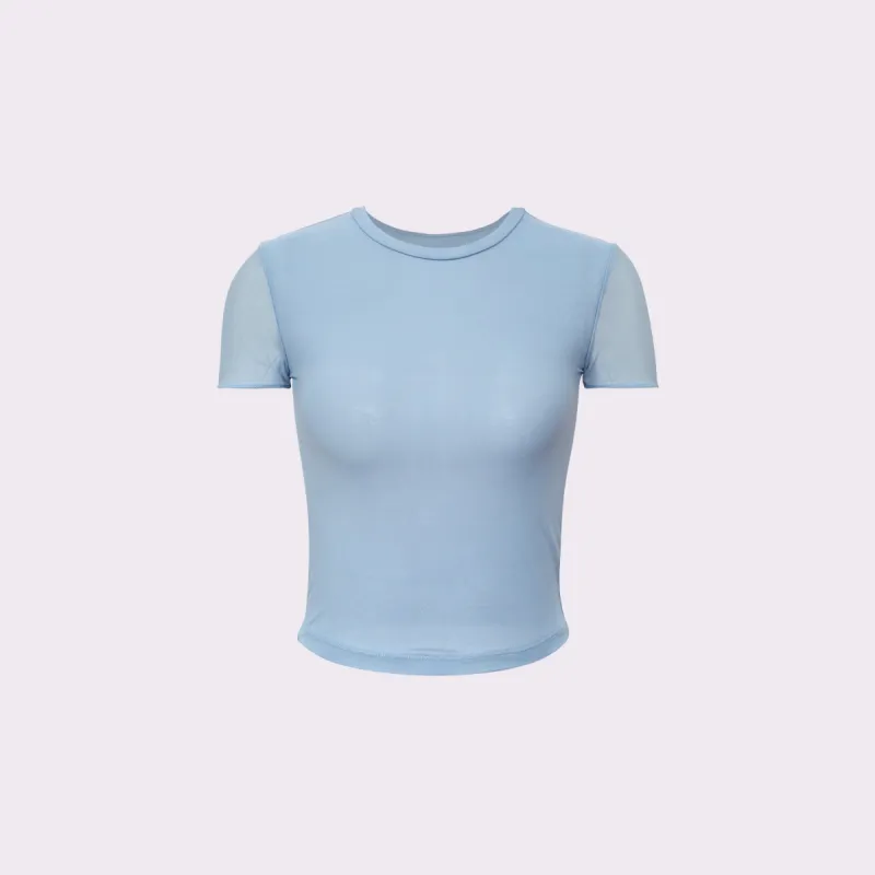 XL Day to Night Crop Tee | Silky Mesh | Archive (Bubble Bath) sold by Parade