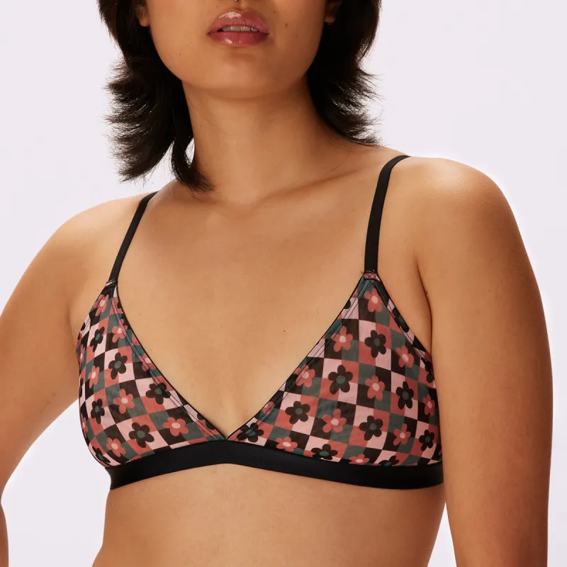 Triangle Bralette | Silky Mesh | Archive (Flower Market) sold by Parade