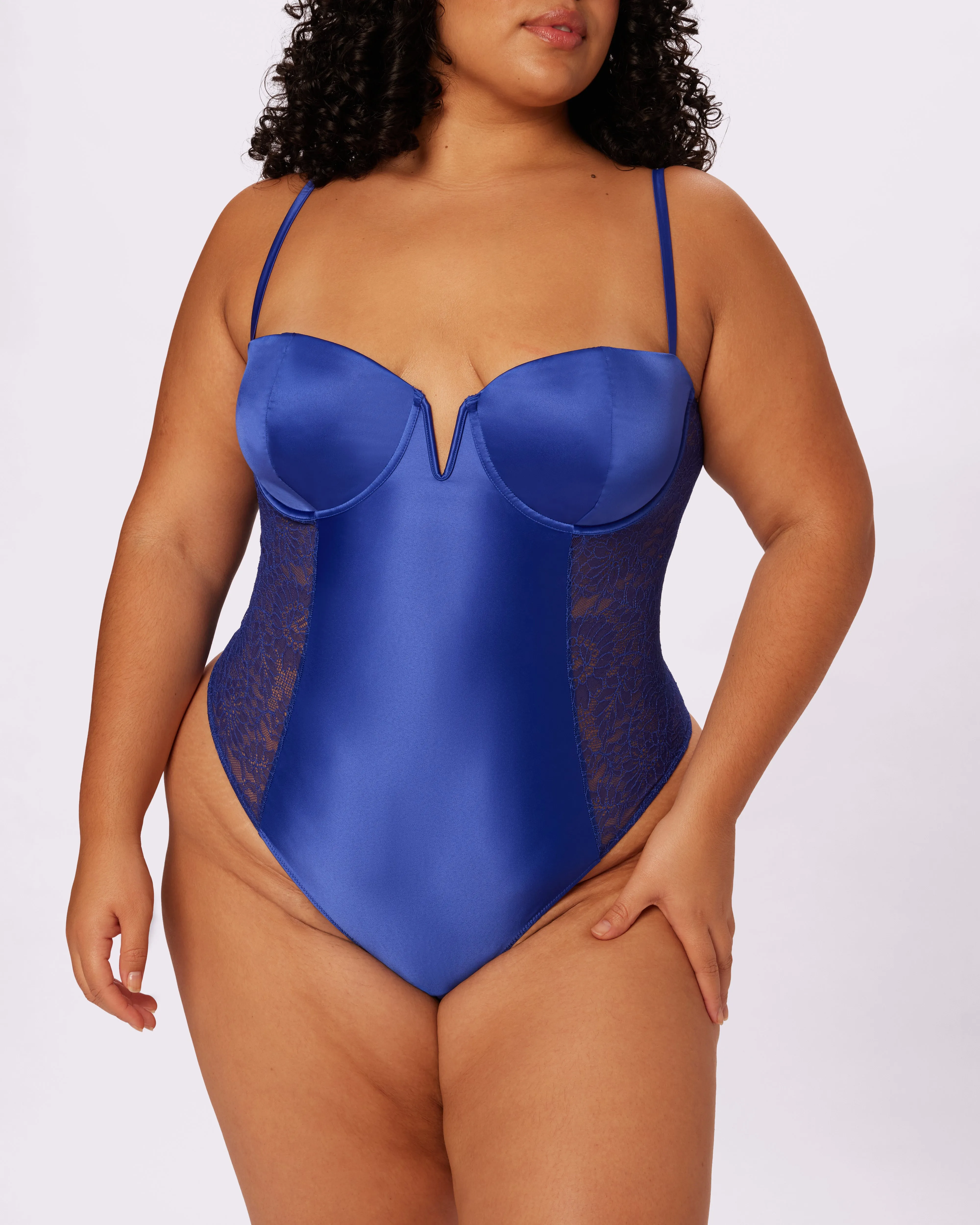 Luminous Contour Demi Bodysuit | Glow Satin | Archive (True Blue) sold by Parade product image thumbnail 5