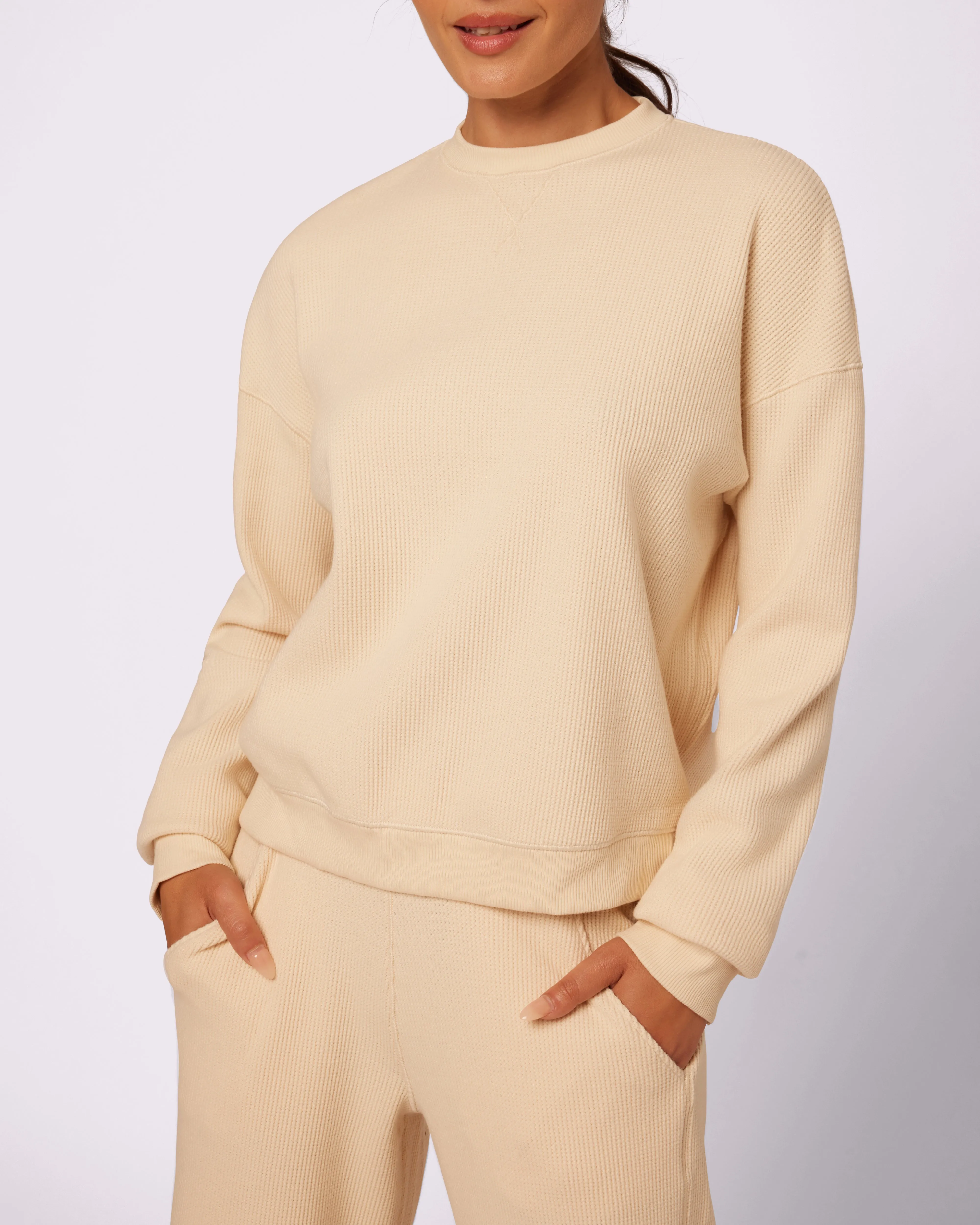 Cozy Crewneck | Cozy Waffle | Archive (Creme Brulee) sold by Parade