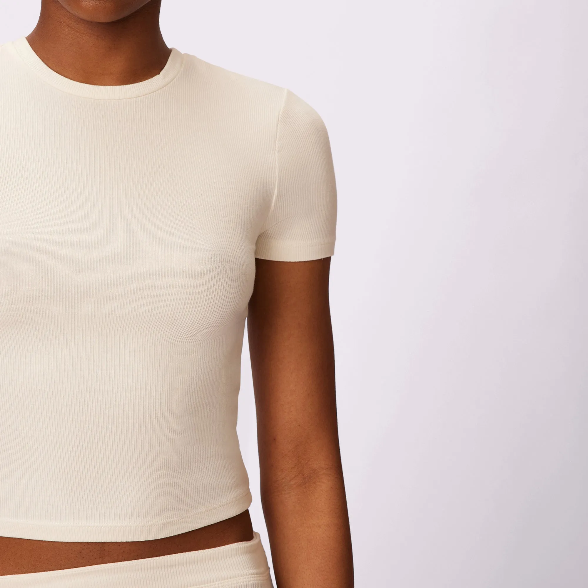 Lush Sculpt Crop Tee | Lush Rib | Archive (Cloud) sold by Parade product image thumbnail 5