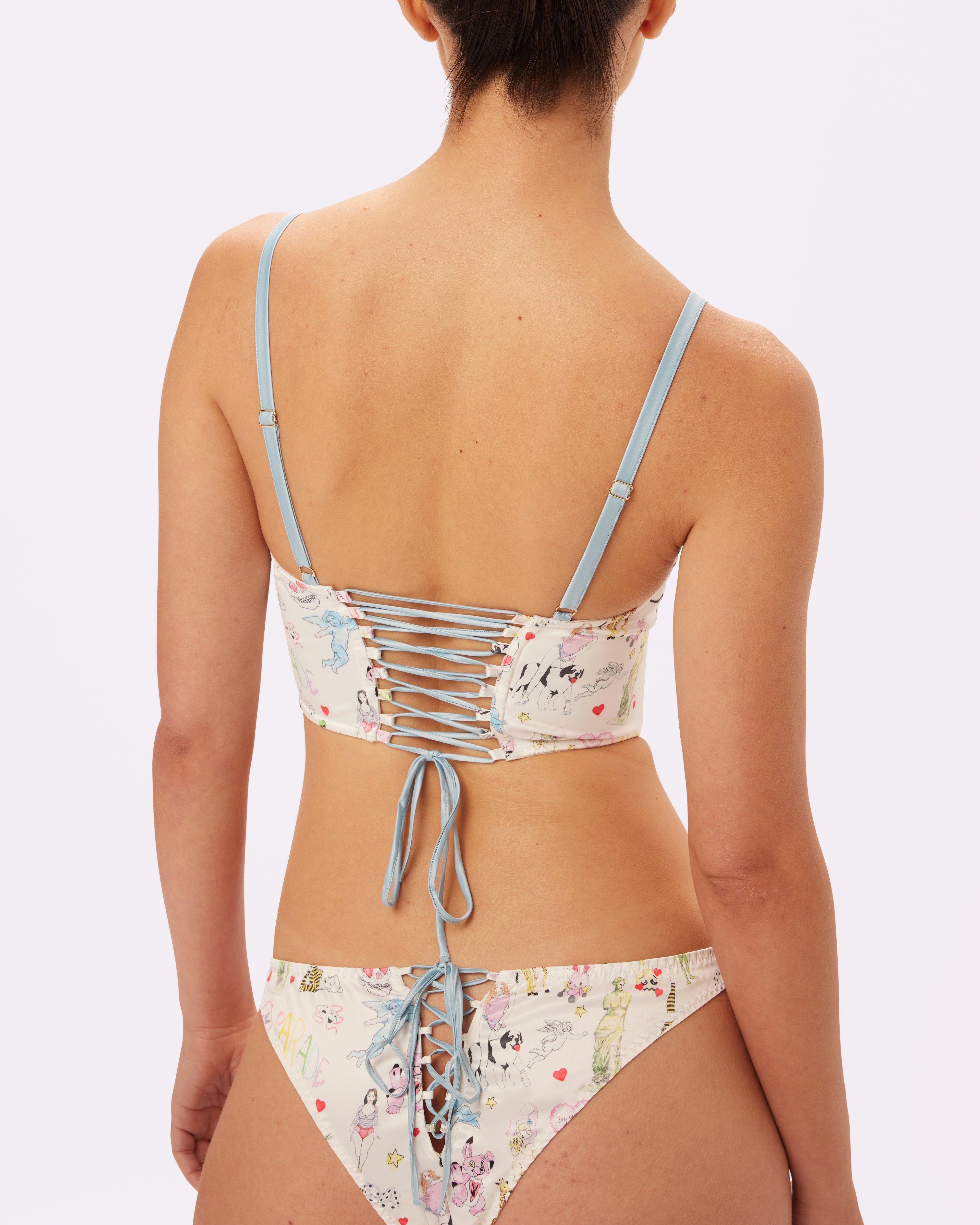 S Afterglow Lace-up Corset | Glow Satin | Archive (Summer Doodles) sold by Parade product image thumbnail 5