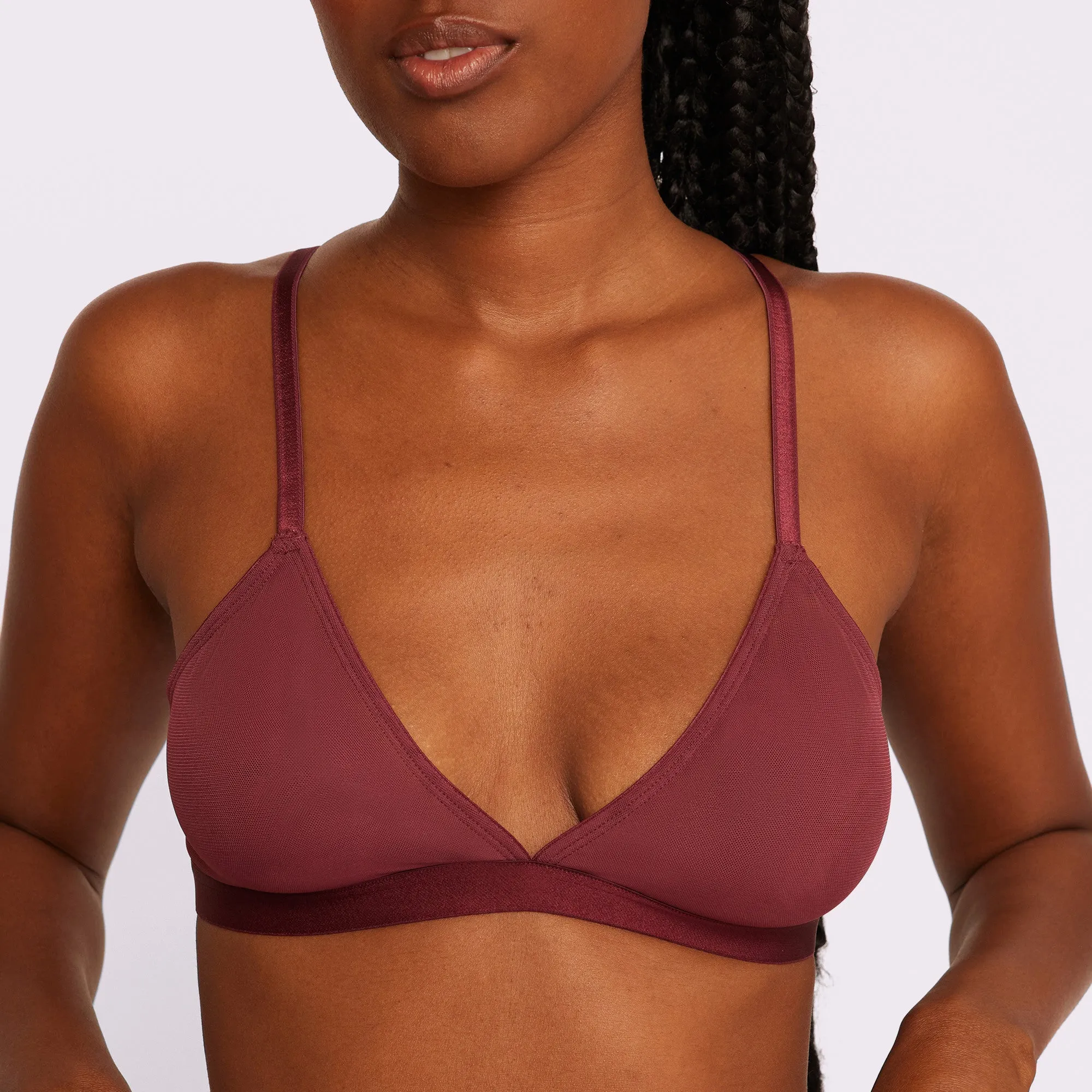 Triangle Bralette | Silky Mesh (Blackberry) sold by Parade