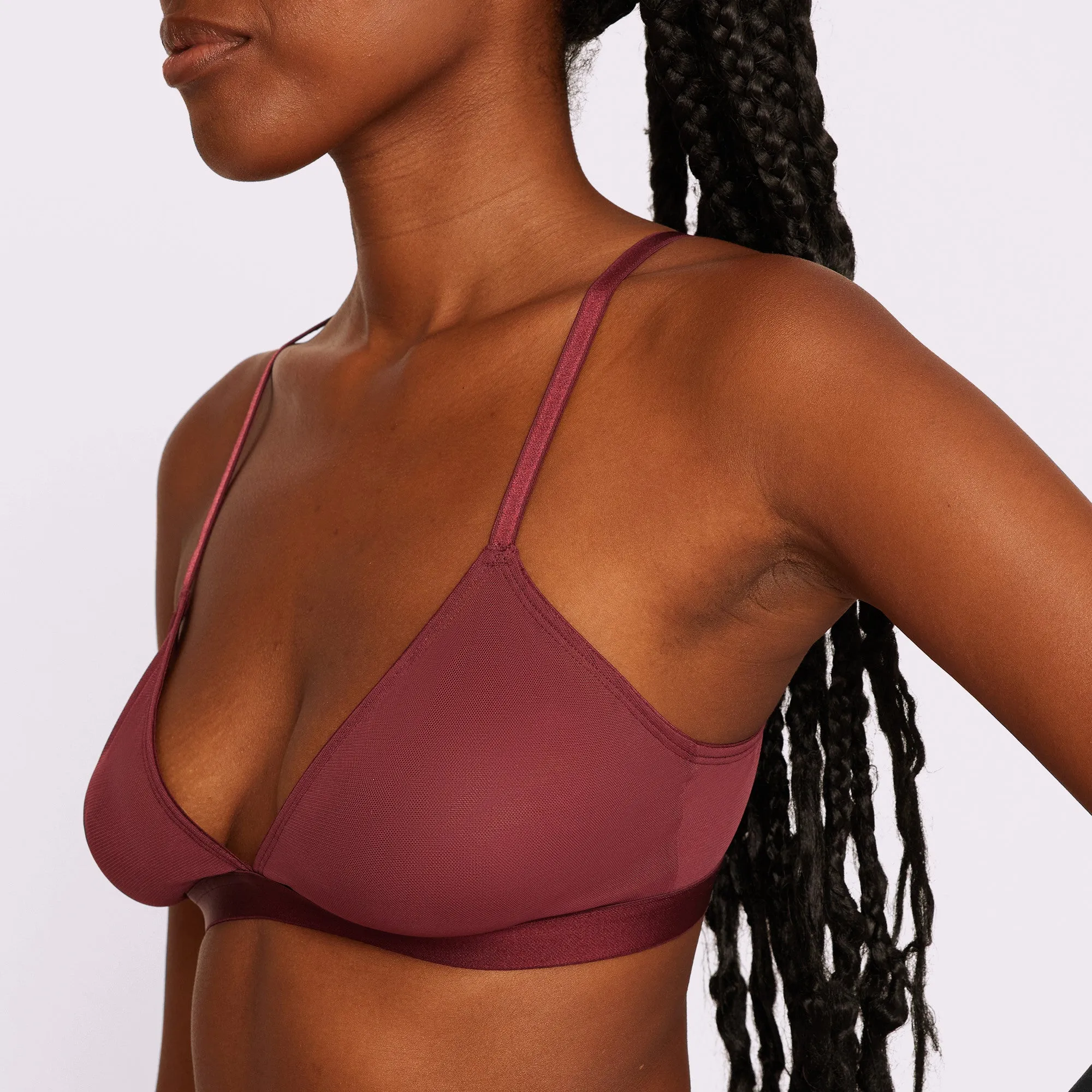 Triangle Bralette | Silky Mesh (Blackberry) sold by Parade product image thumbnail 3