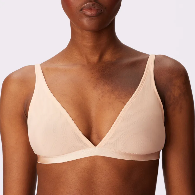 Plunge Bralette | Silky Mesh | Archive (Sand) sold by Parade