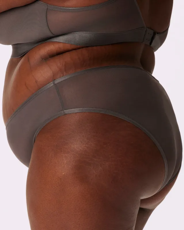 High Rise Cheeky | Silky Mesh | Archive (Dark Pearl) sold by Parade