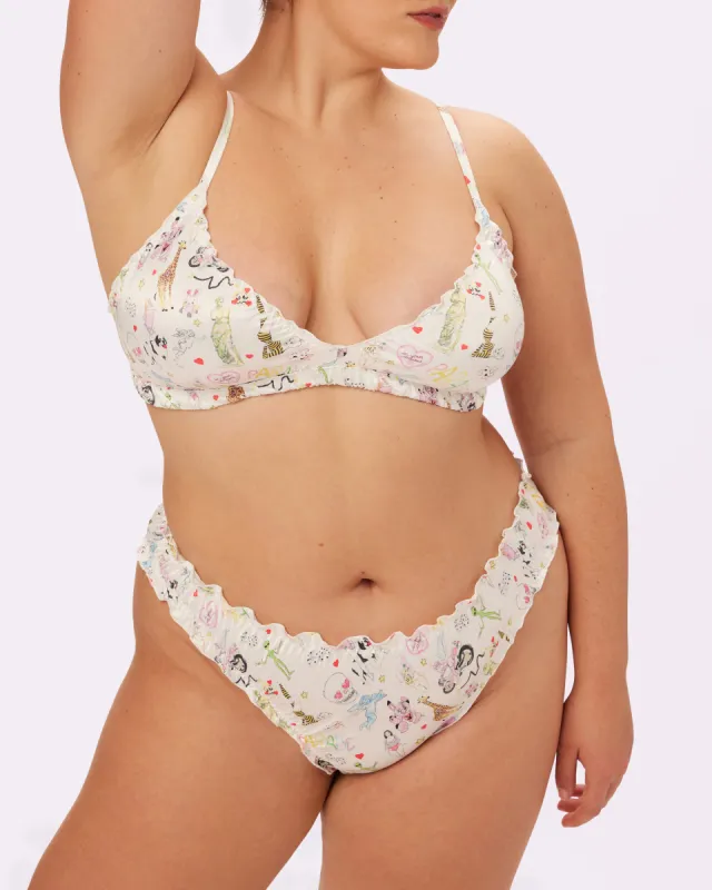 Radiant Flutter Triangle Bralette | Glow Satin | Archive (Summer Doodles) sold by Parade