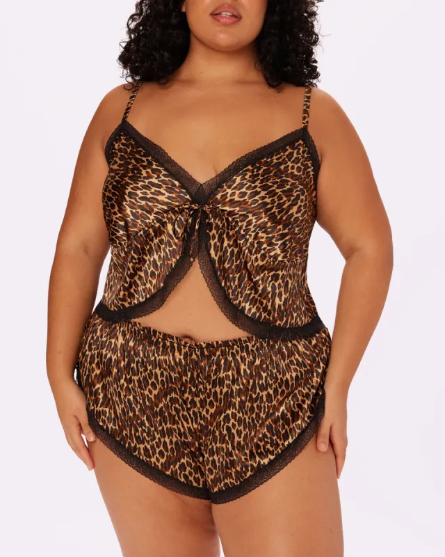 Betsey Johnson Luxe Lace Flyaway Cami | Glow Satin (Purr) sold by Parade
