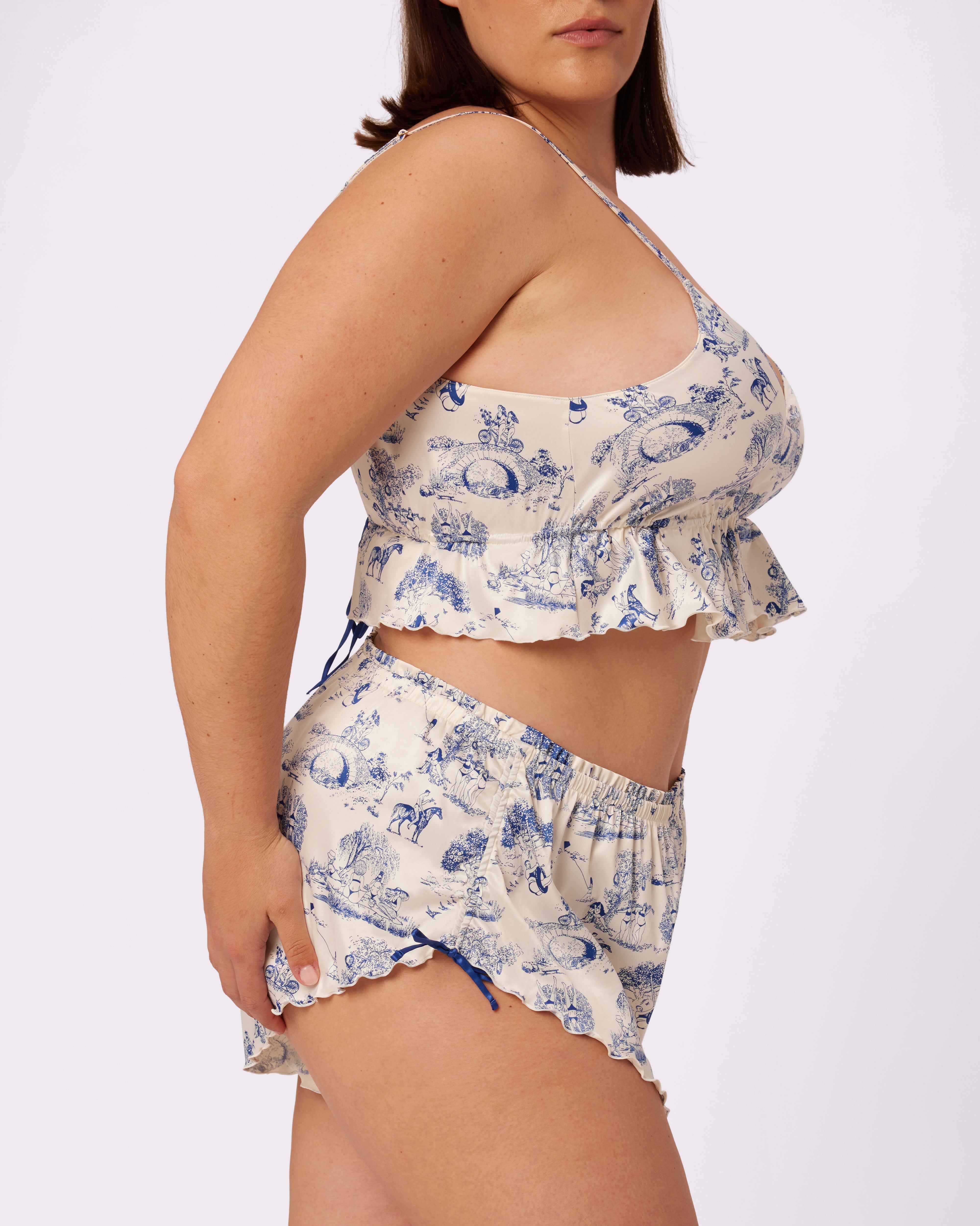 Radiant Glow Flutter Shorts | Glow Satin (Toile Cloud) sold by Parade product image thumbnail 4