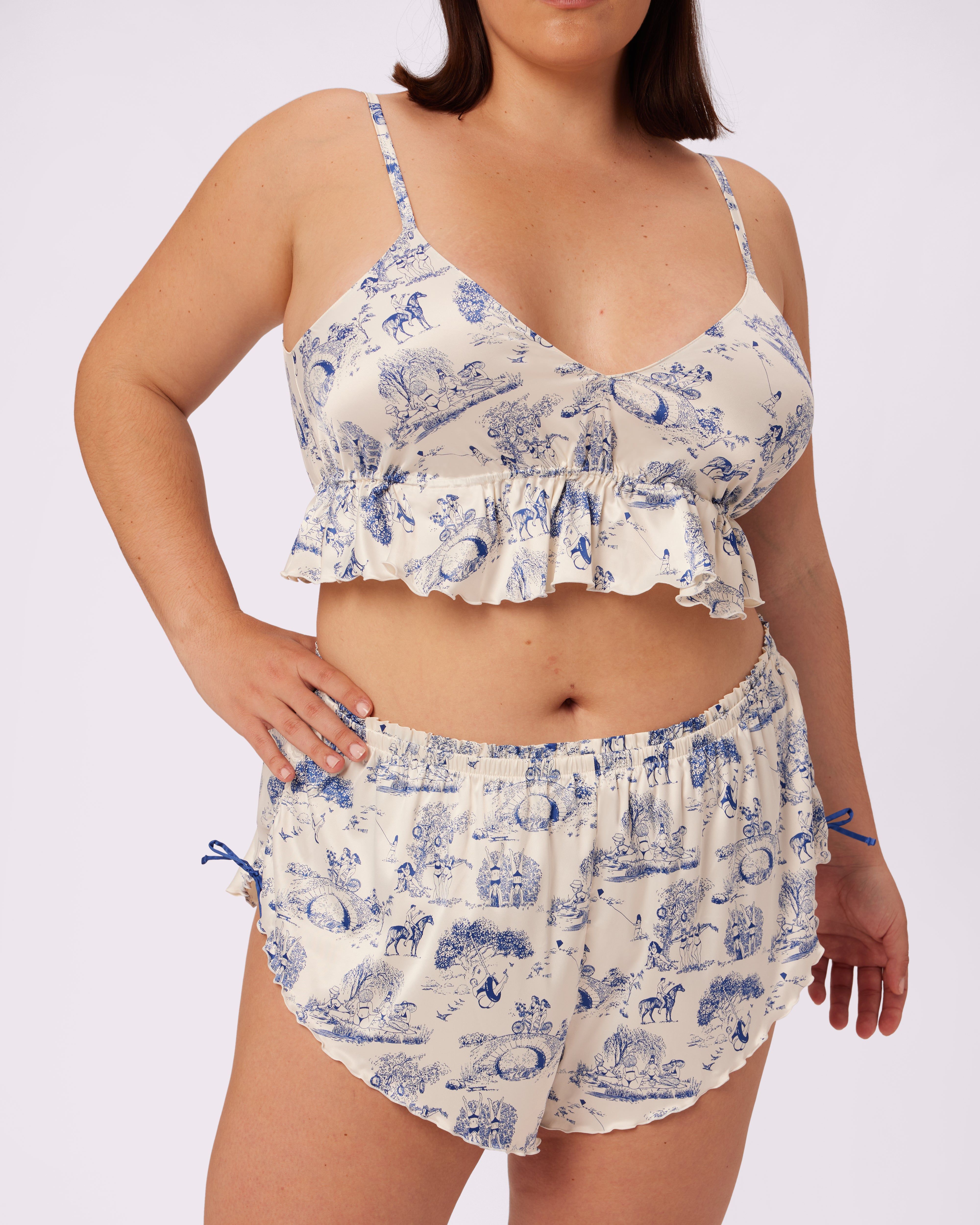 Radiant Glow Flutter Shorts | Glow Satin (Toile Cloud) sold by Parade product image thumbnail 5