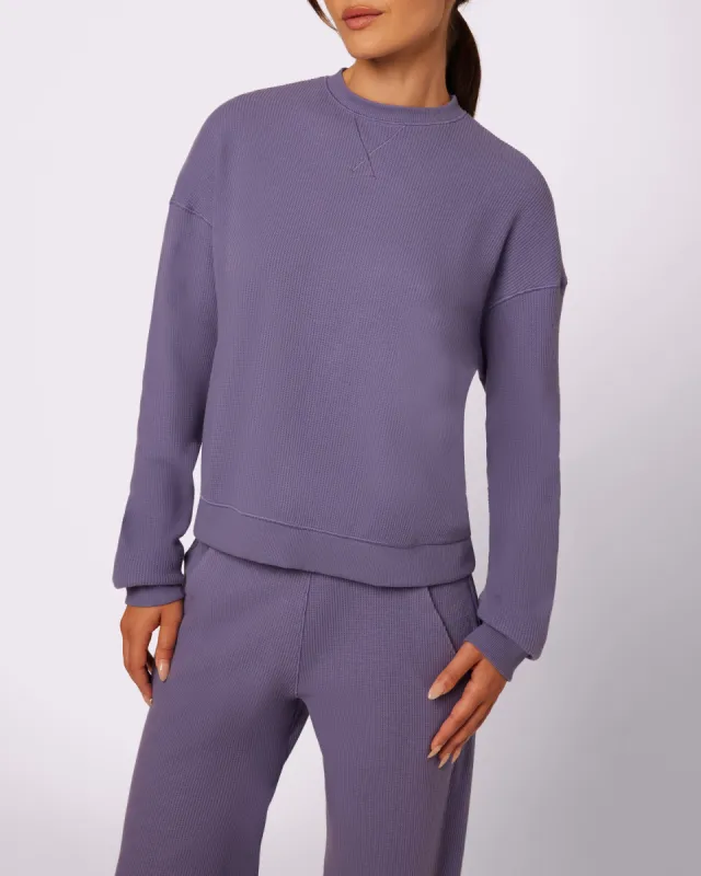 Cozy Crewneck | Cozy Waffle | Archive (Fog) sold by Parade