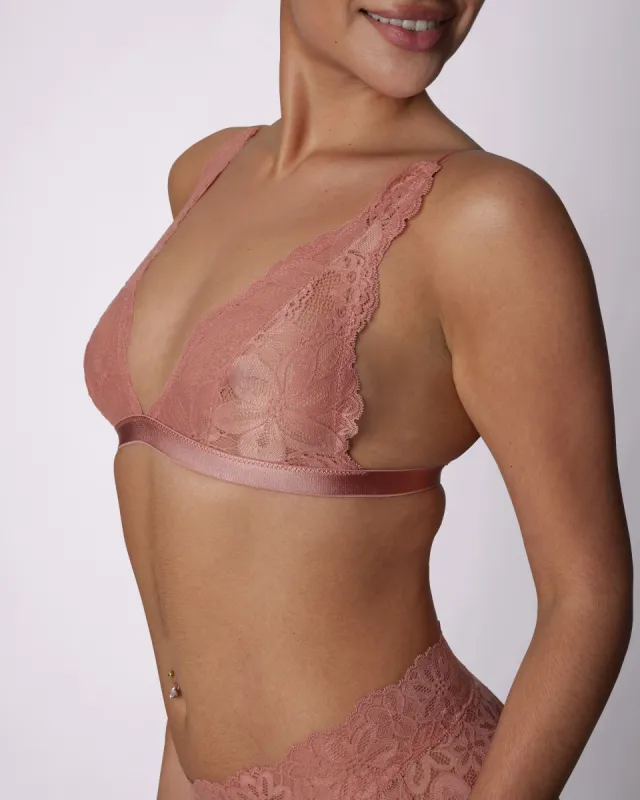Perfect Lace Plunge Bralette | Soft Lace | Archive (Hot Honey) sold by Parade