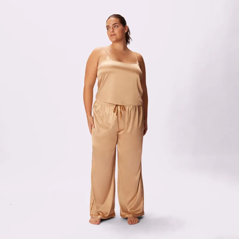 Dream Wide Leg Pants | Luxe Satin | Archive (Toasted Almond) sold by Parade