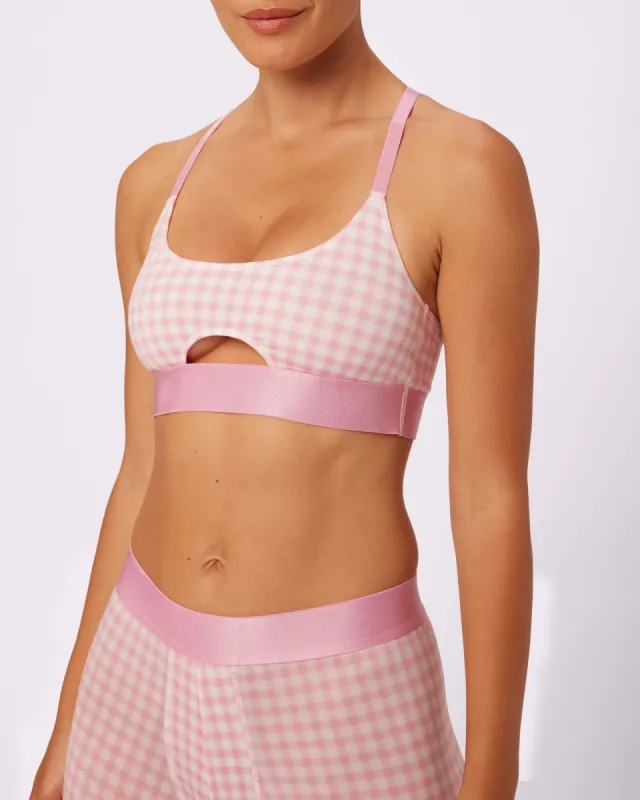 Peekaboo Scoop Bralette | New:Cotton | Archive (Bubble Gum Gingham) sold by Parade