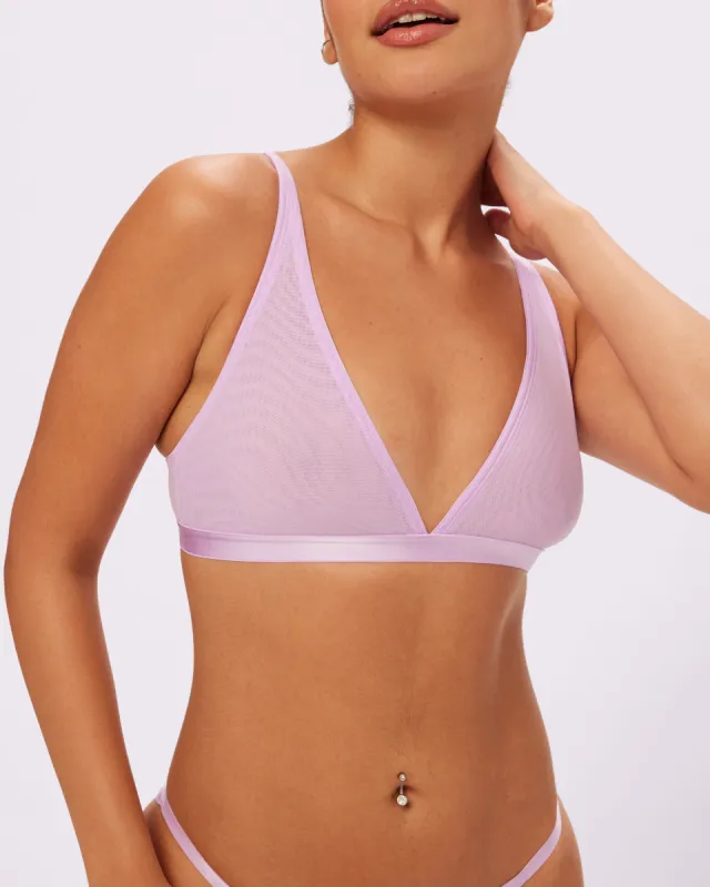 Plunge Bralette | Silky Mesh (Lavender Honey) sold by Parade