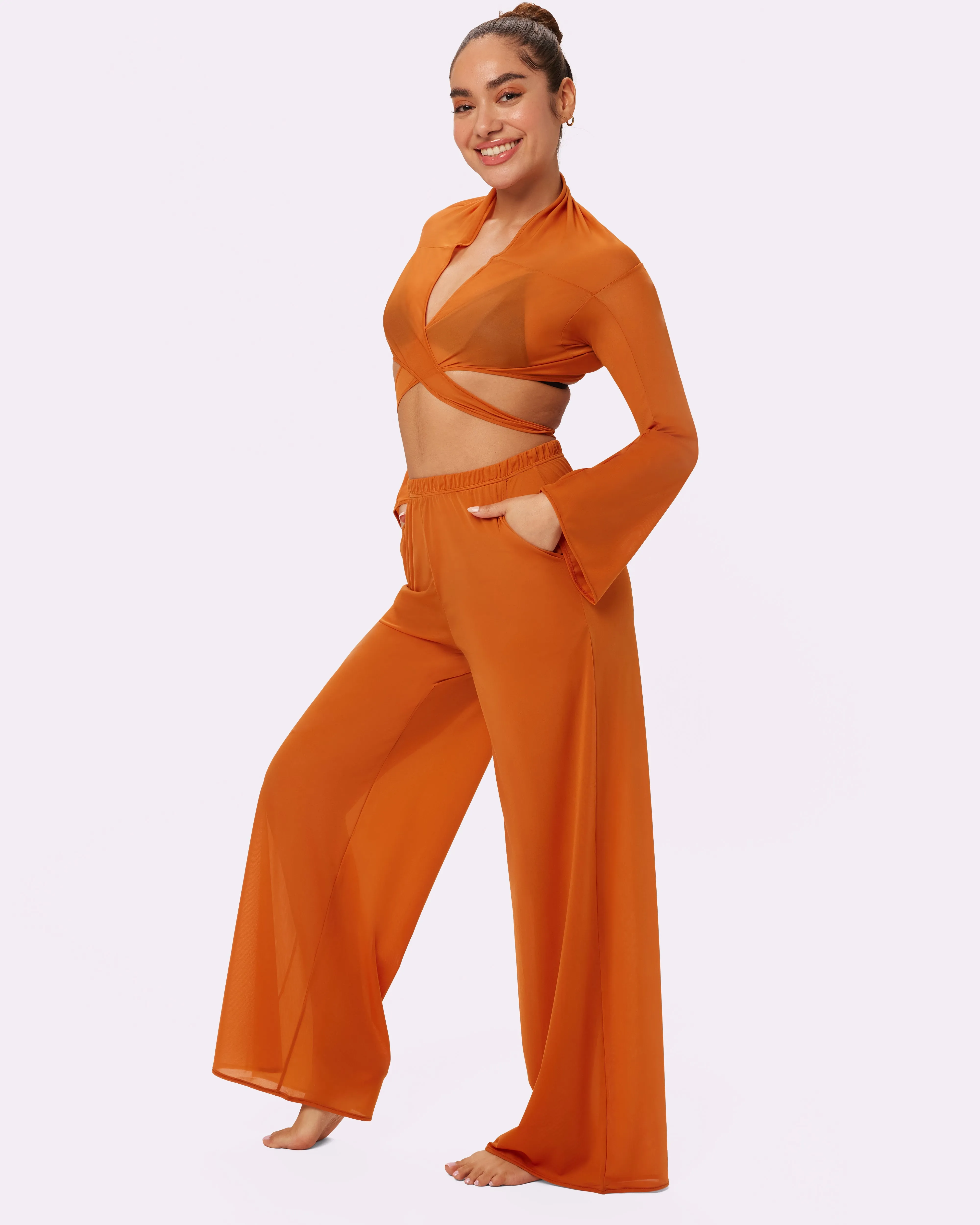 Breezy Wide Leg Pants | Silky Mesh | Archive (Golden Hour) sold by Parade product image thumbnail 4