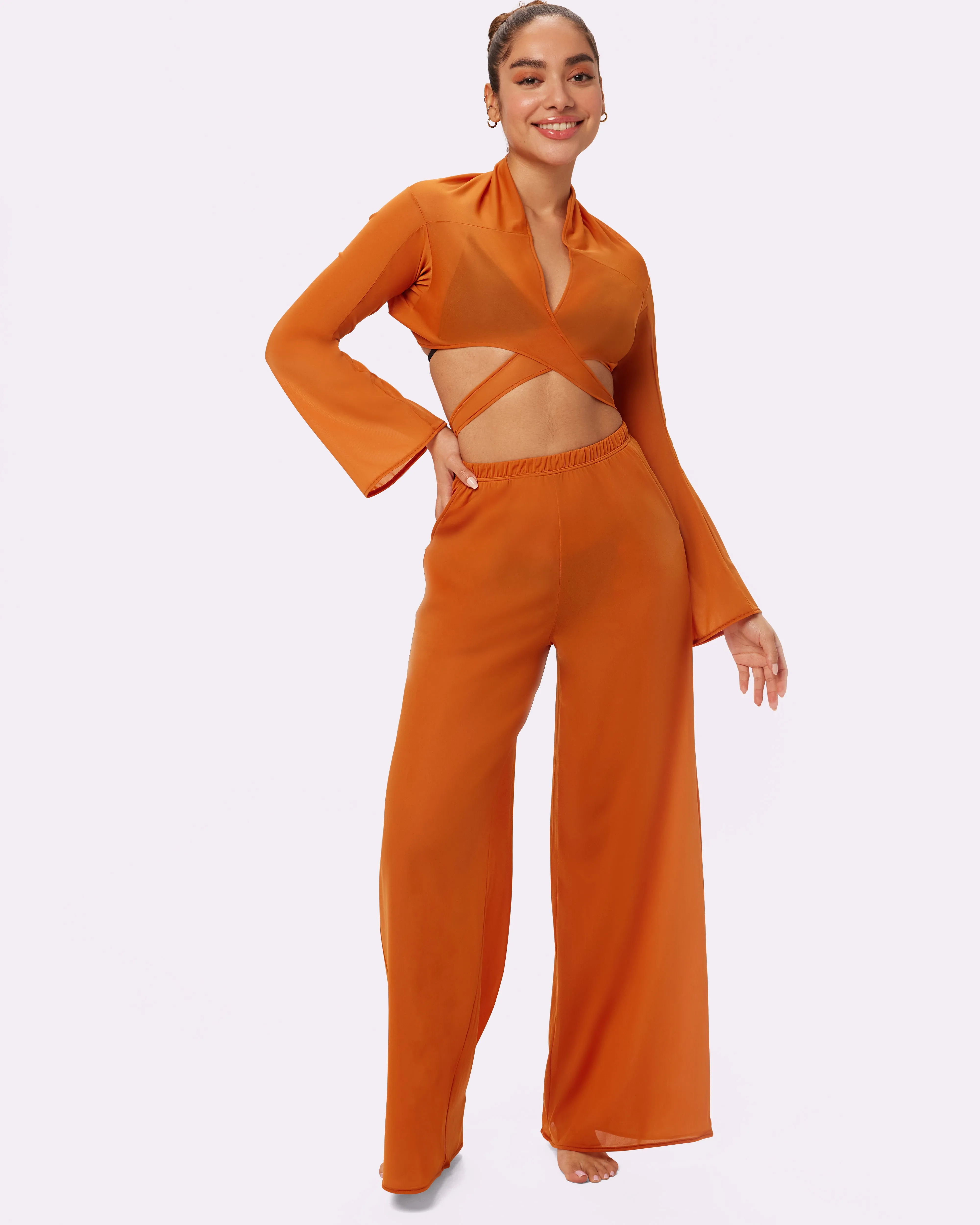 Breezy Wide Leg Pants | Silky Mesh | Archive (Golden Hour) sold by Parade