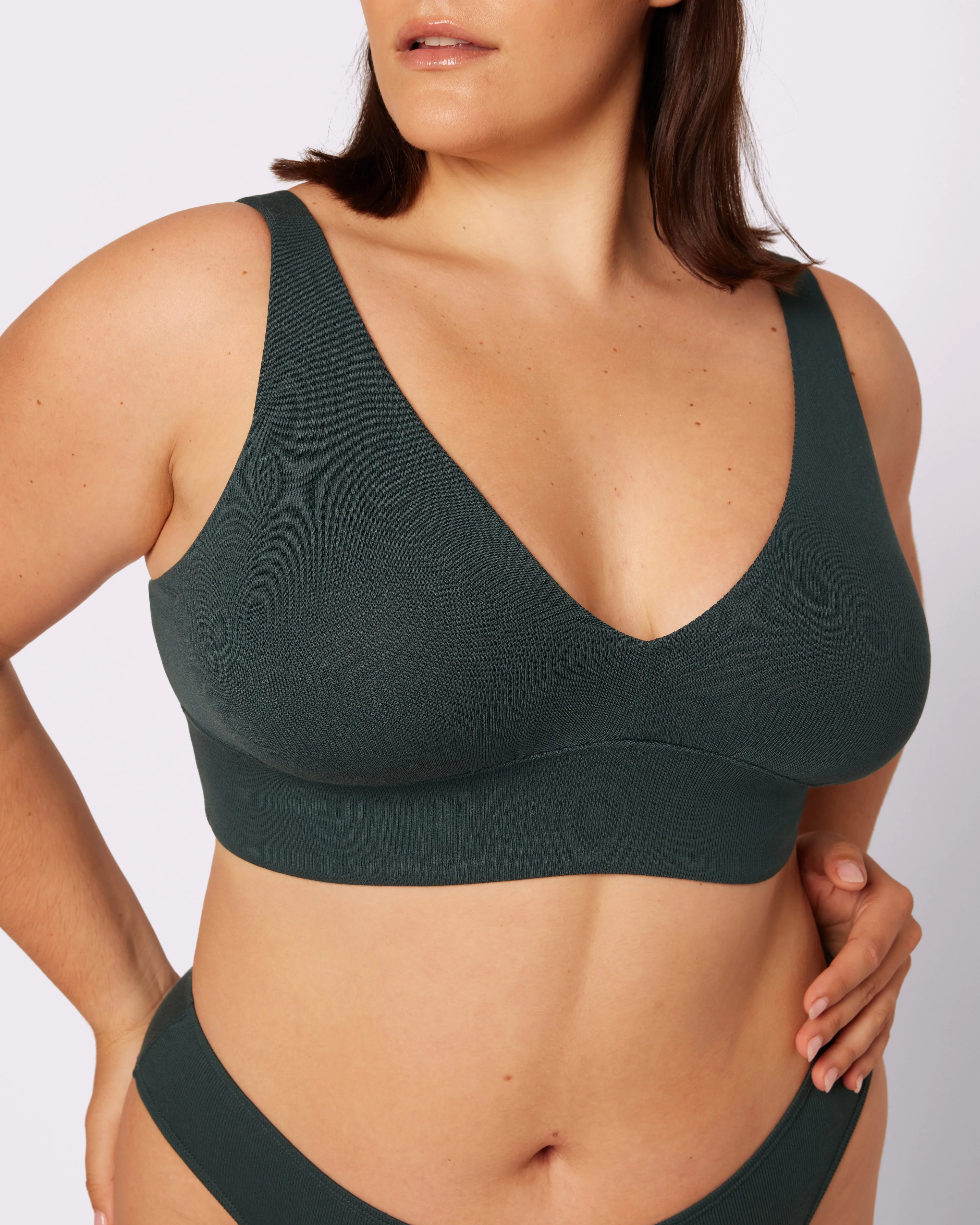 Lush Sculpt Plunge Longline Bralette | Lush Rib (Potion) sold by Parade product image thumbnail 4
