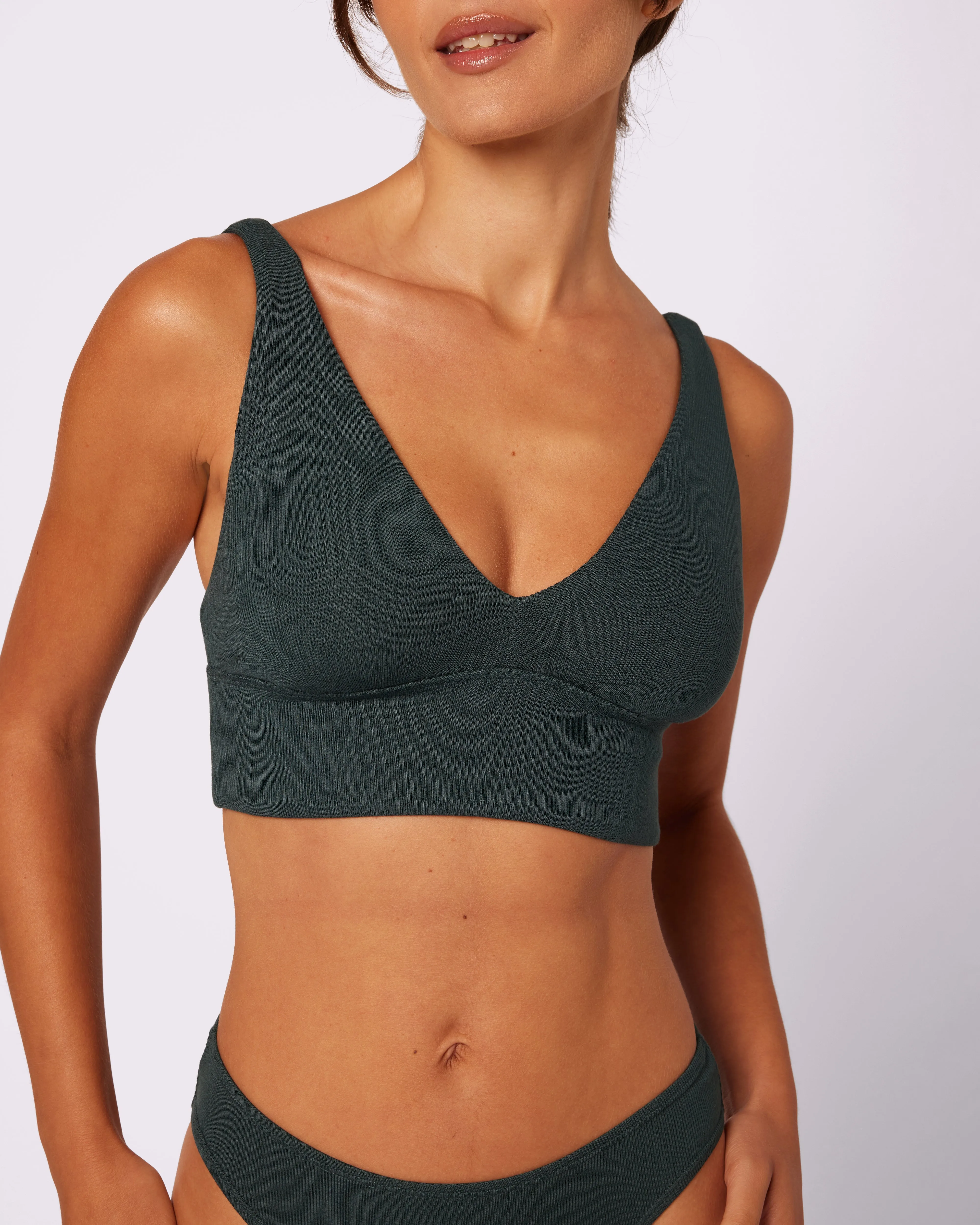 Lush Sculpt Plunge Longline Bralette | Lush Rib (Potion) sold by Parade