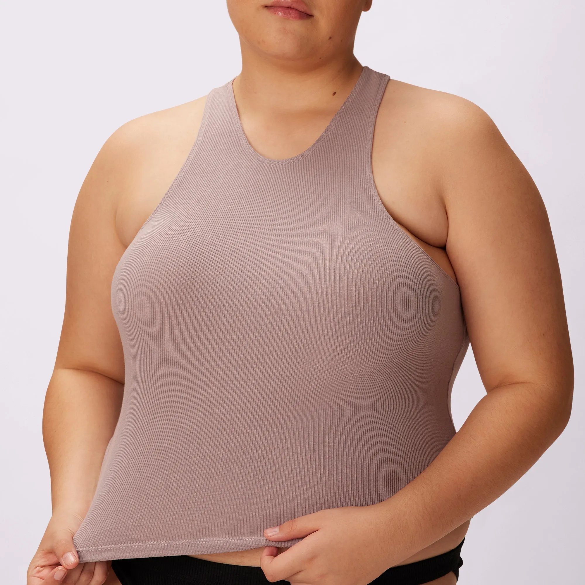 Lush Essential Racer Tank | Lush Rib | Archive (Sandcastle) sold by Parade