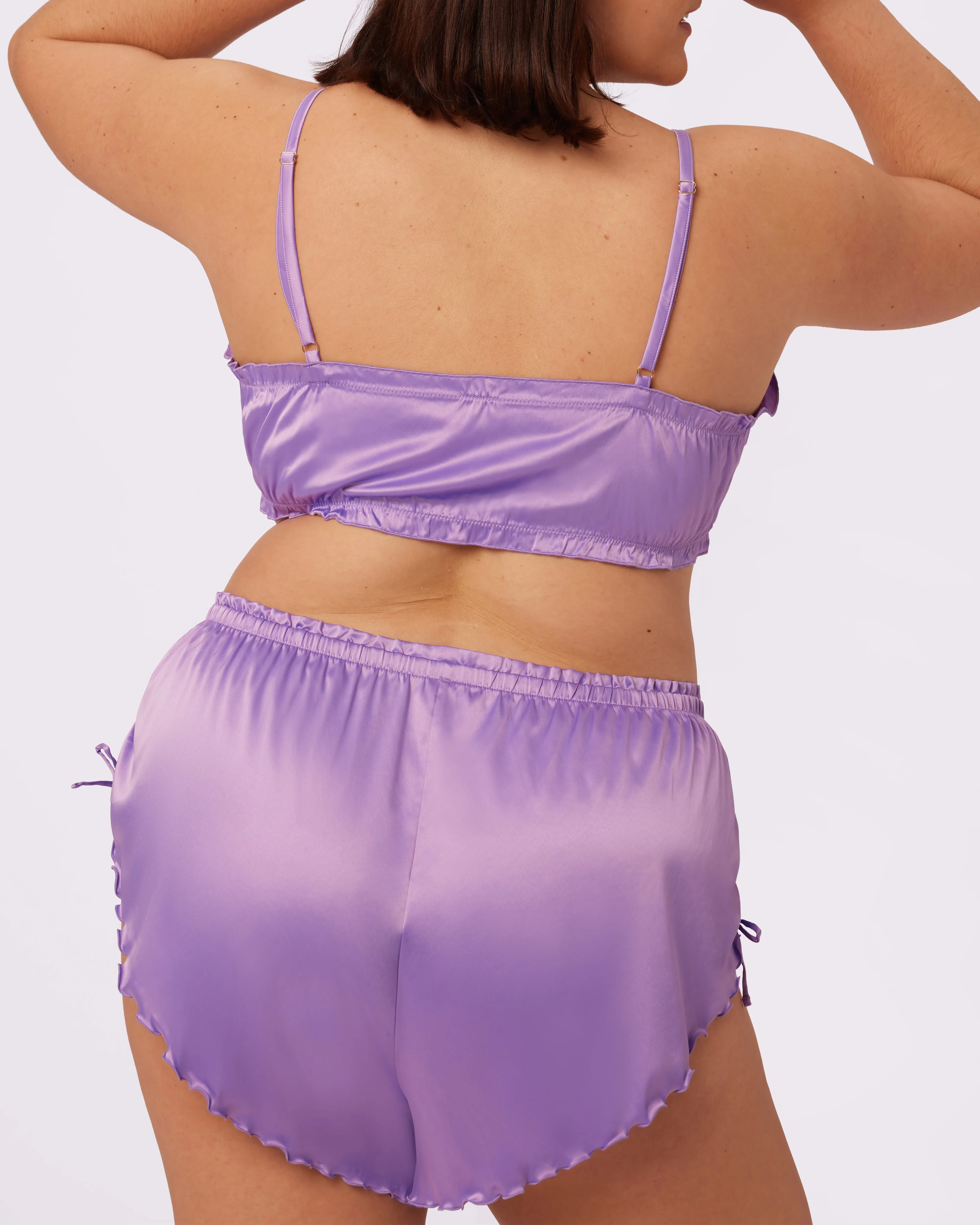 Luxe Button-Up Crop | Luxe Satin | Archive (Wisteria) sold by Parade product image thumbnail 2