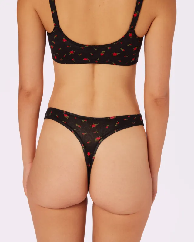 Betsey Johnson Ultra-Flattering High Rise Thong | New:Cotton (Rosebud) sold by Parade