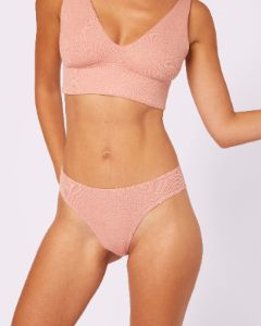 Vintage Rib Second Skin High Rise Brief | Lush Rib (Hot Honey) sold by Parade
