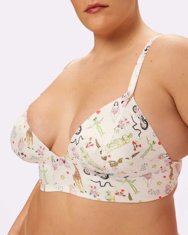 Sweetheart Satin Longline Bralette | Glow Satin | Archive (Summer Doodles) sold by Parade