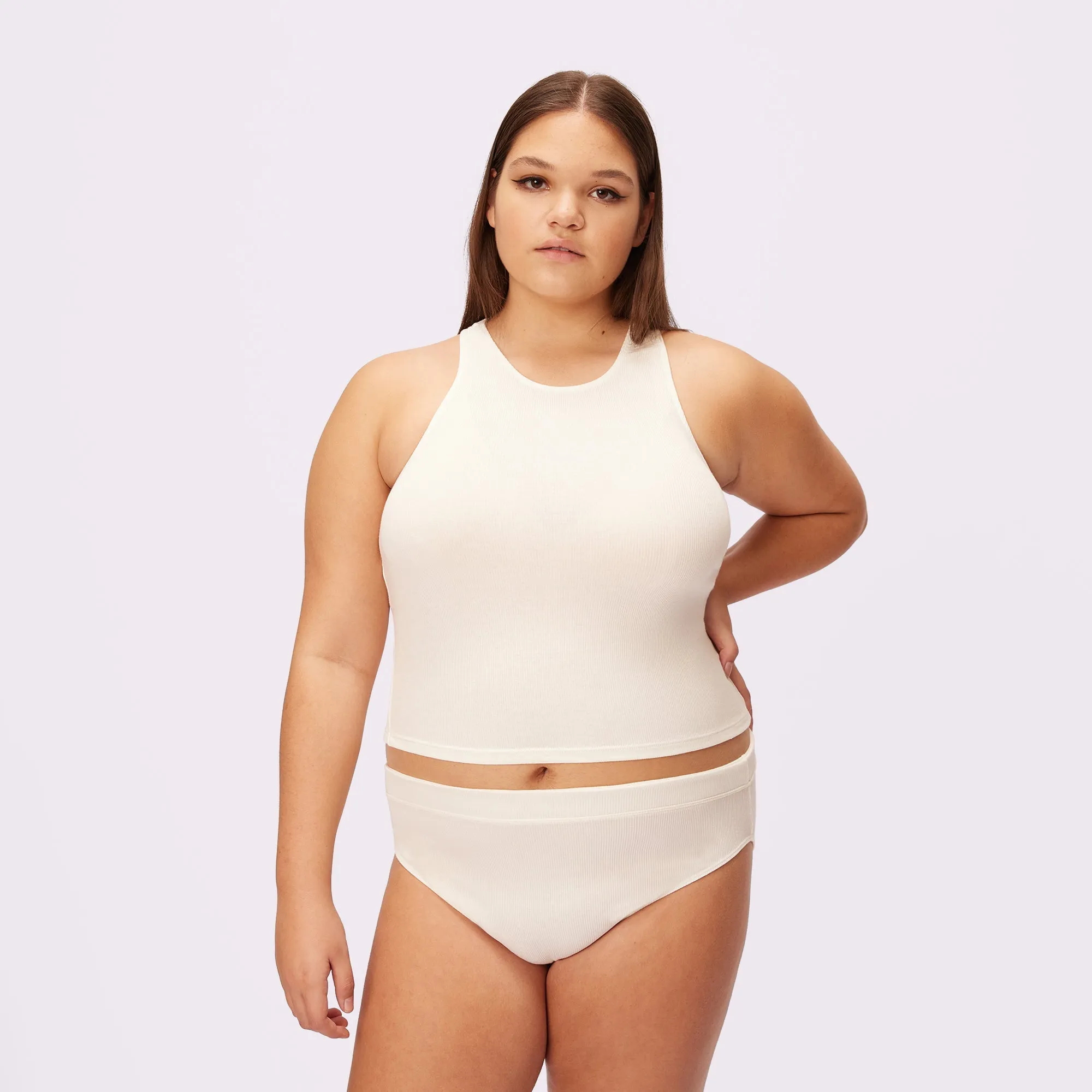 Lush Essential Racer Tank | Lush Rib | (Cloud) sold by Parade product image thumbnail 2
