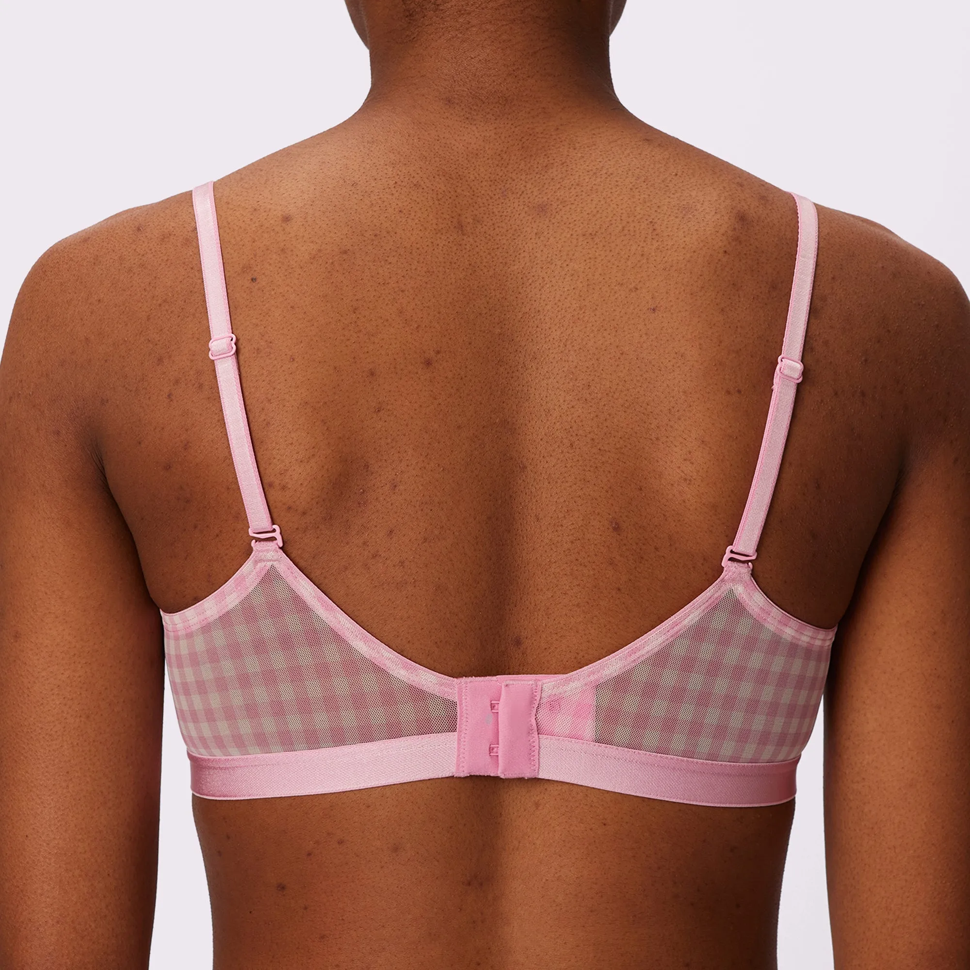 Luxe Mesh Scoop Bralette | Silky Mesh | Archive (Bubble Gum Gingham) sold by Parade product image thumbnail 5