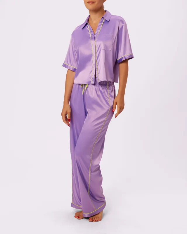 Dream Wide Leg Pants | Luxe Satin (Wisteria) sold by Parade