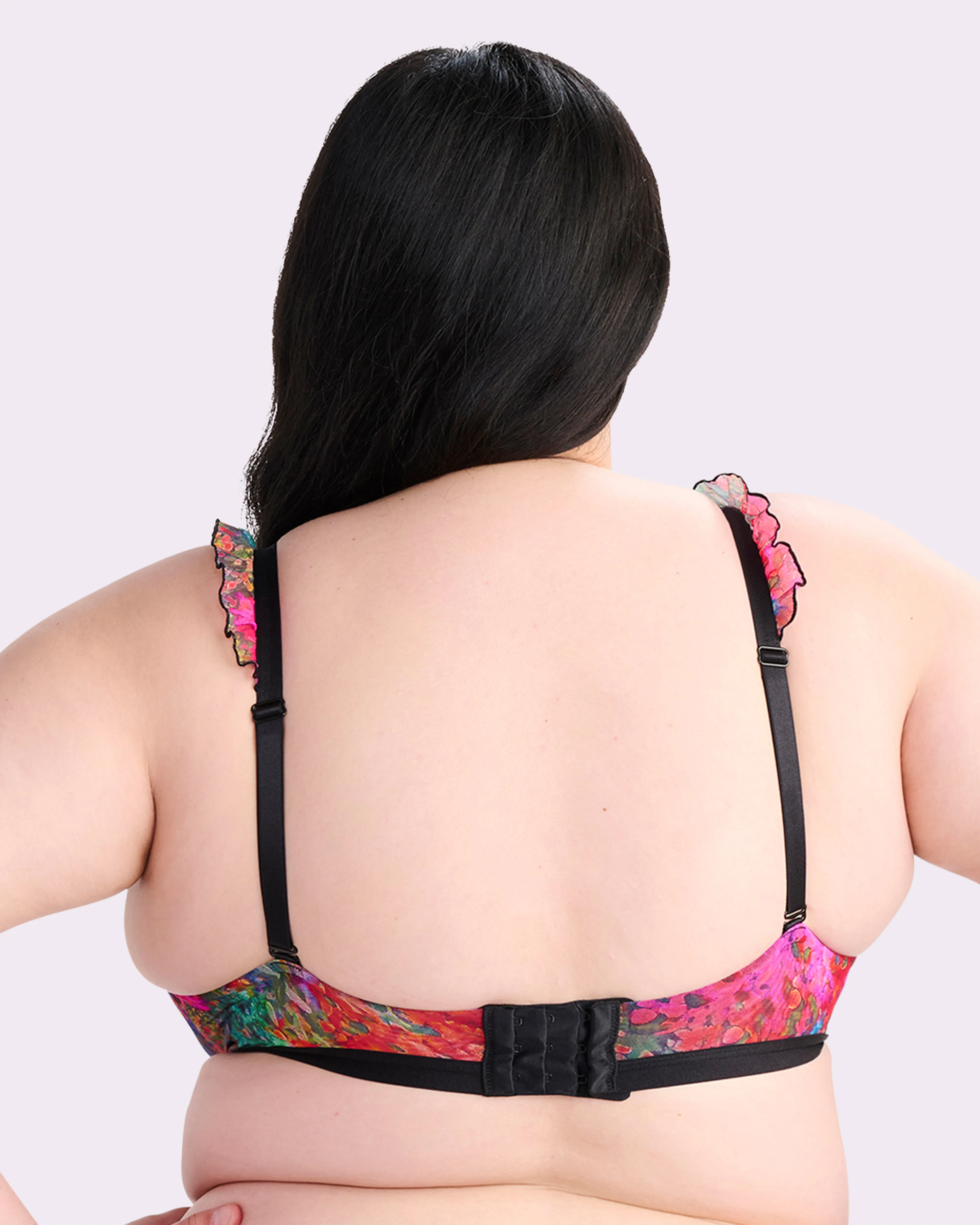Silky Mesh Flutter Strap T-Shirt Bra | Silky Mesh (Monet Floral) sold by Parade product image thumbnail 2