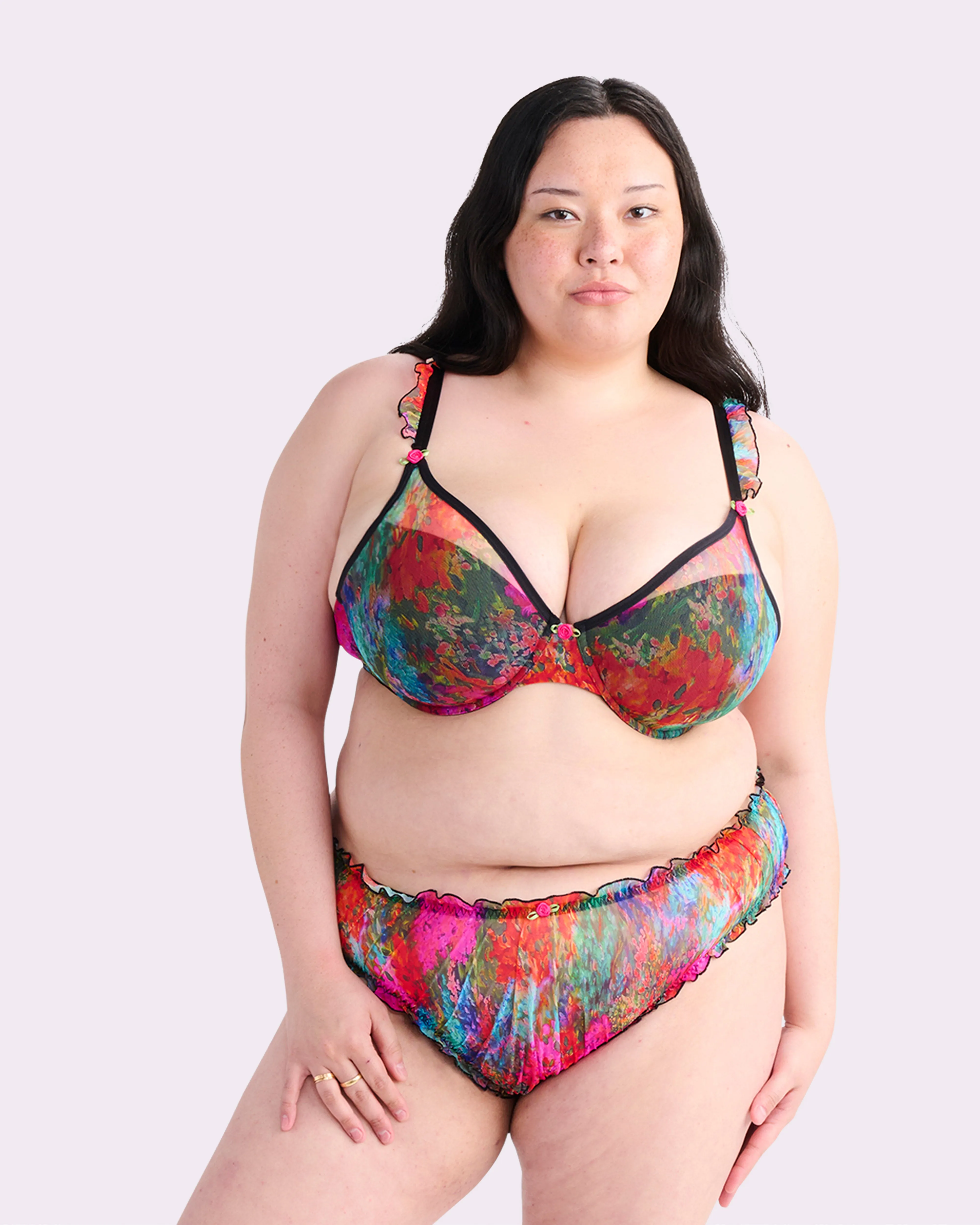 Silky Mesh Flutter Strap T-Shirt Bra | Silky Mesh (Monet Floral) sold by Parade product image thumbnail 3