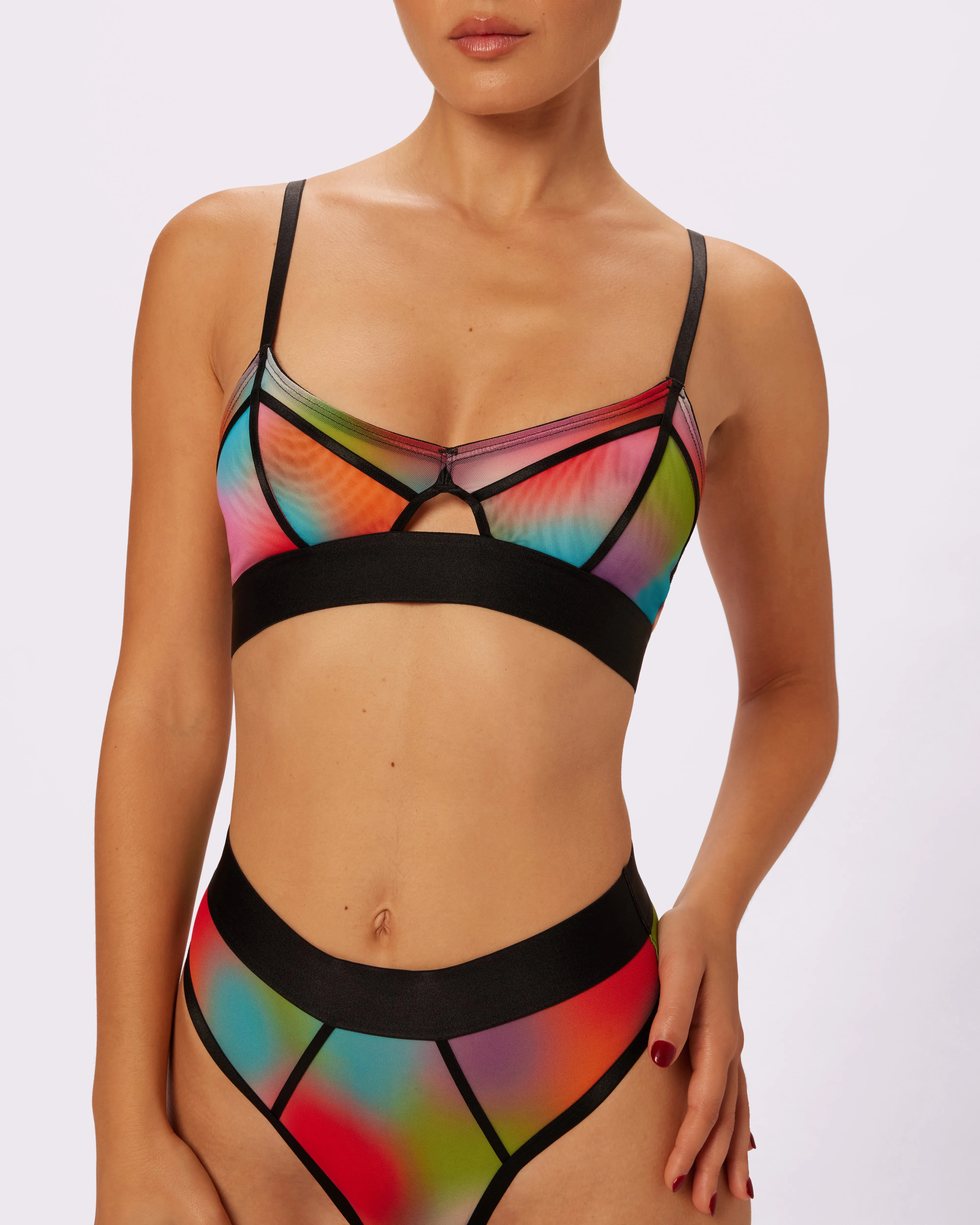Sheer Sculpt Pop Cutout Triangle Bralette | Silky Mesh | Archive (Supernova) sold by Parade product image thumbnail 2