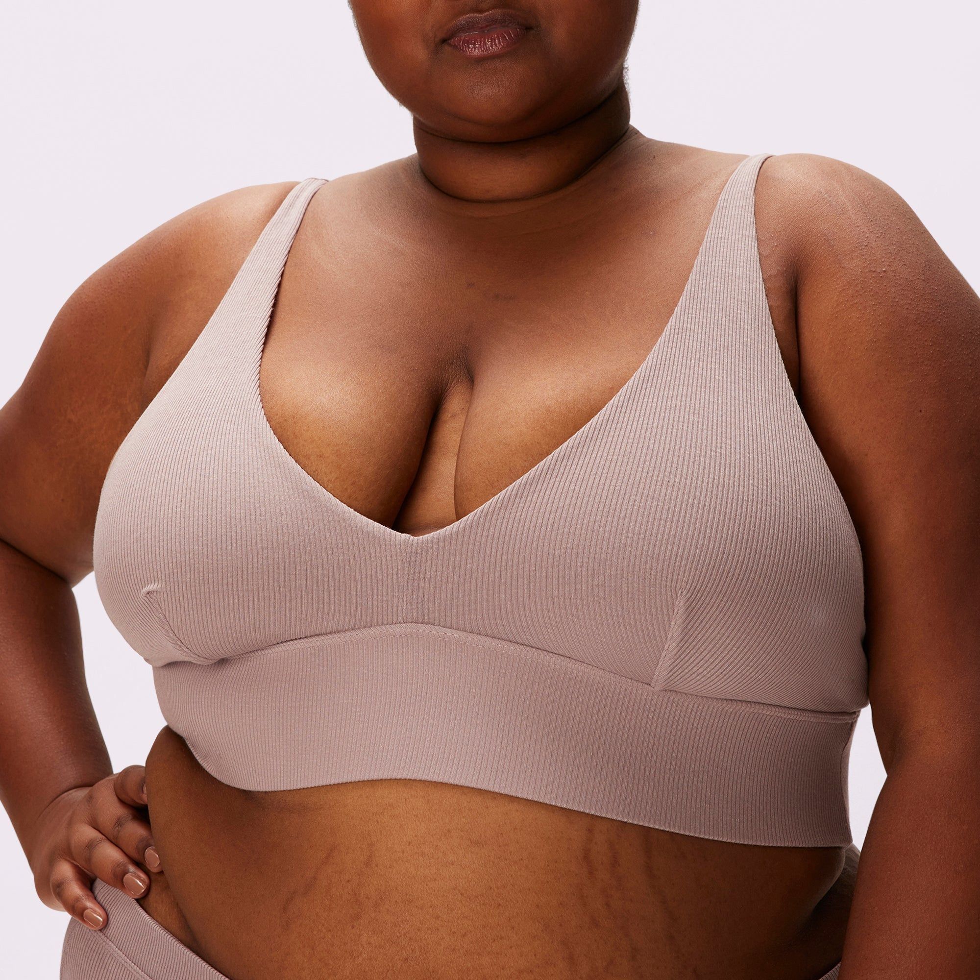 Lush Sculpt Plunge Longline Bralette | Lush Rib | Archive (Sandcastle) sold by Parade product image thumbnail 4