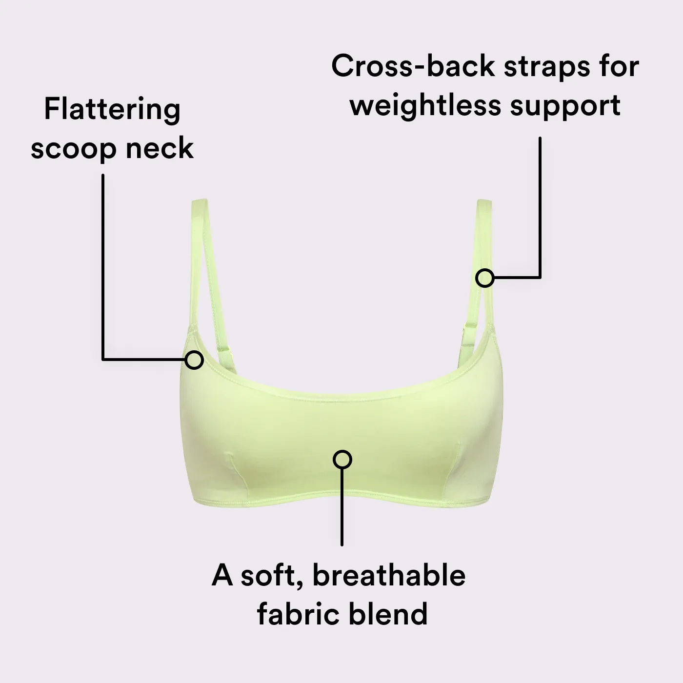 Vintage Soft Scoop Bralette | New:Cotton | Archive (Lime Fizz) sold by Parade product image thumbnail 2