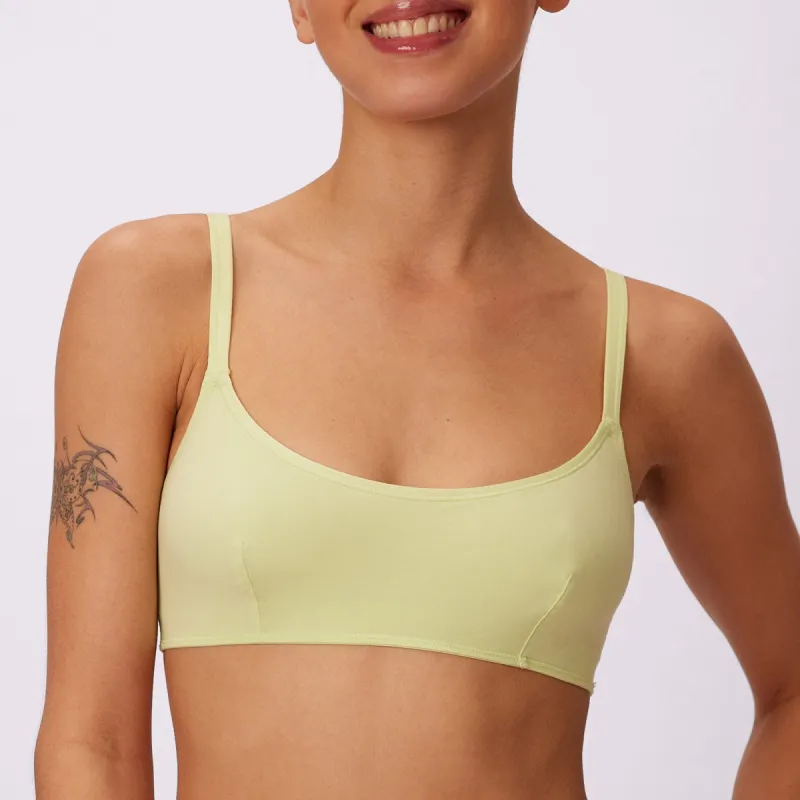 Vintage Soft Scoop Bralette | New:Cotton | Archive (Lime Fizz) sold by Parade