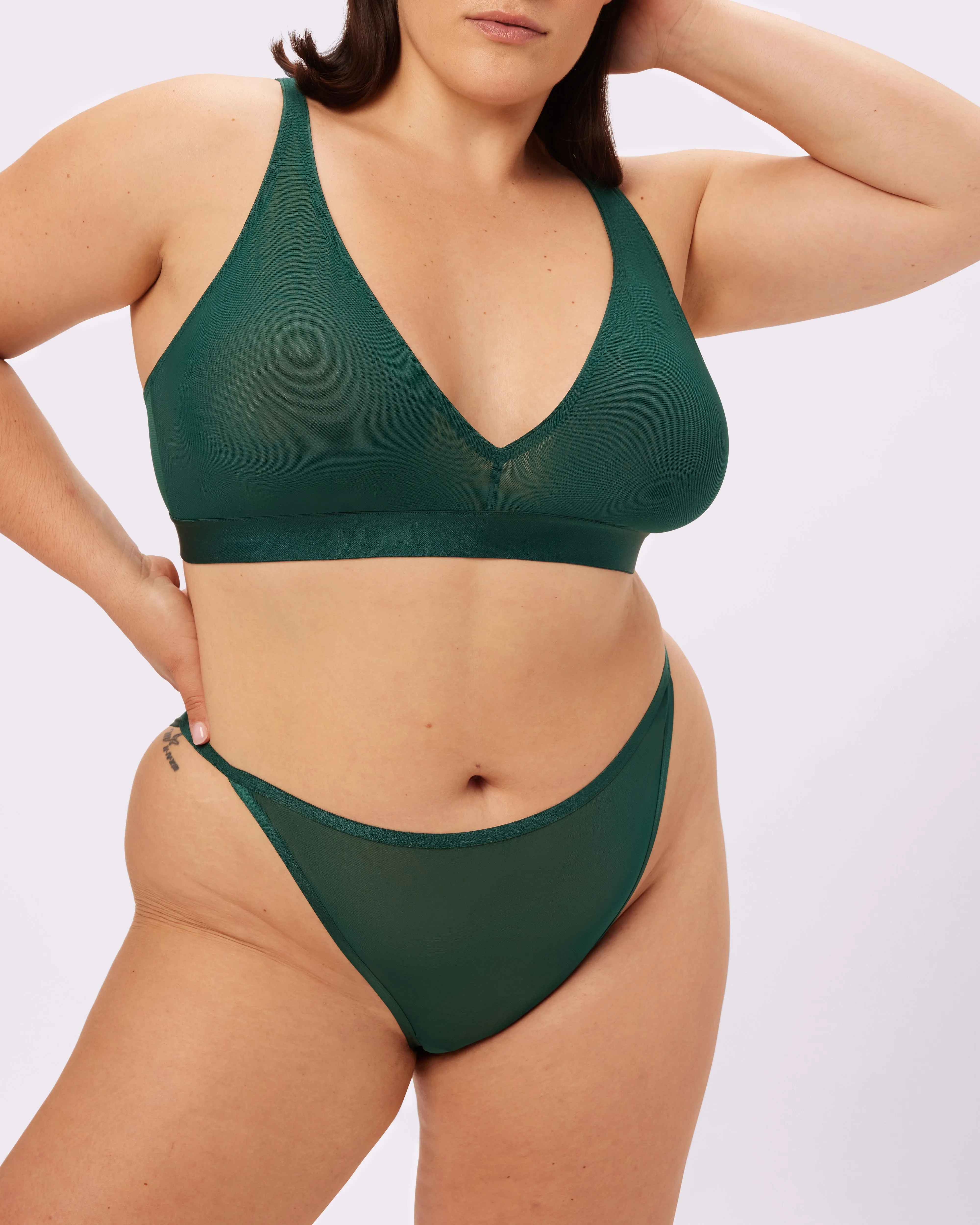Plunge Bralette | Silky Mesh | Archive (Jade) sold by Parade product image thumbnail 4