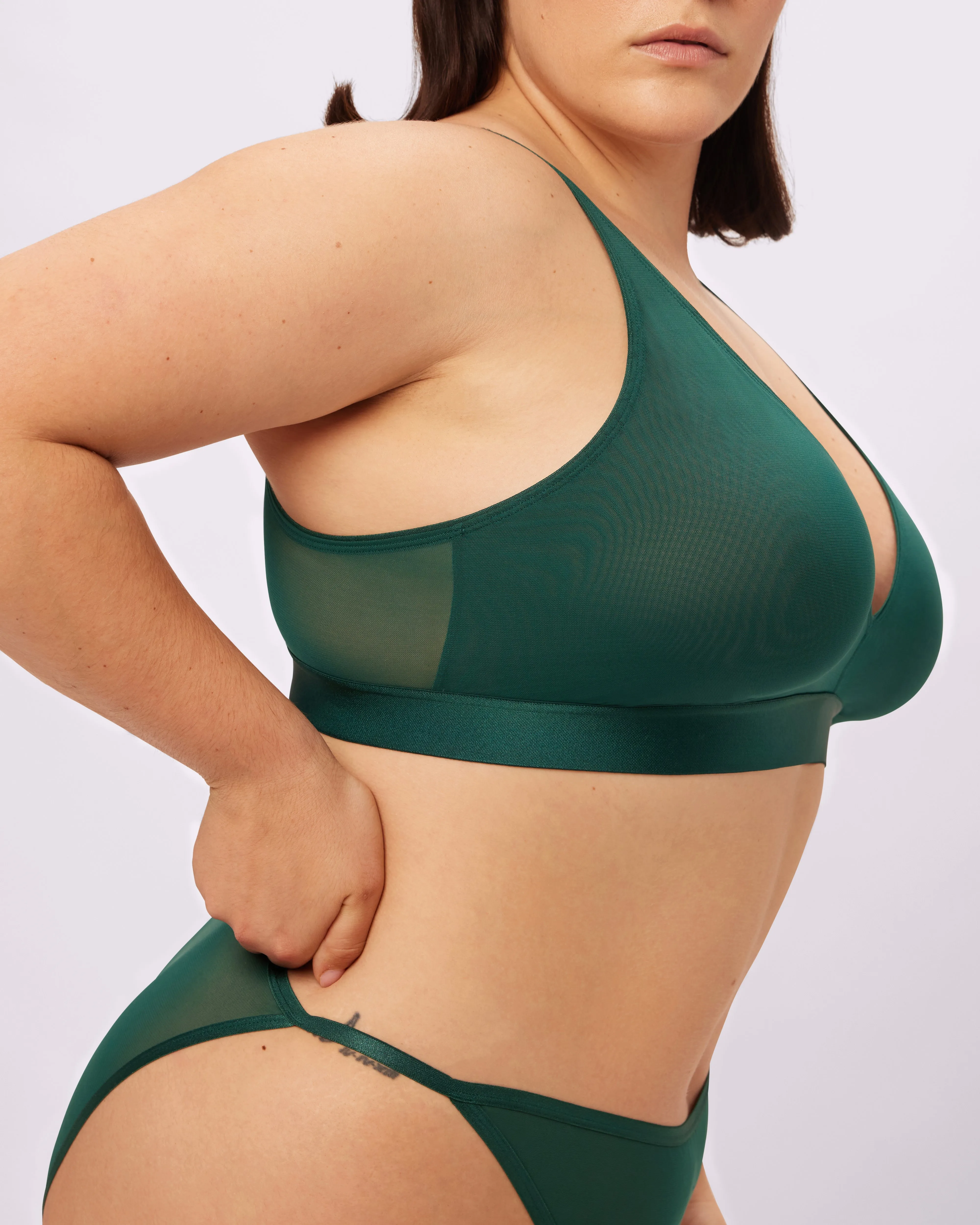 Plunge Bralette | Silky Mesh | Archive (Jade) sold by Parade product image thumbnail 2