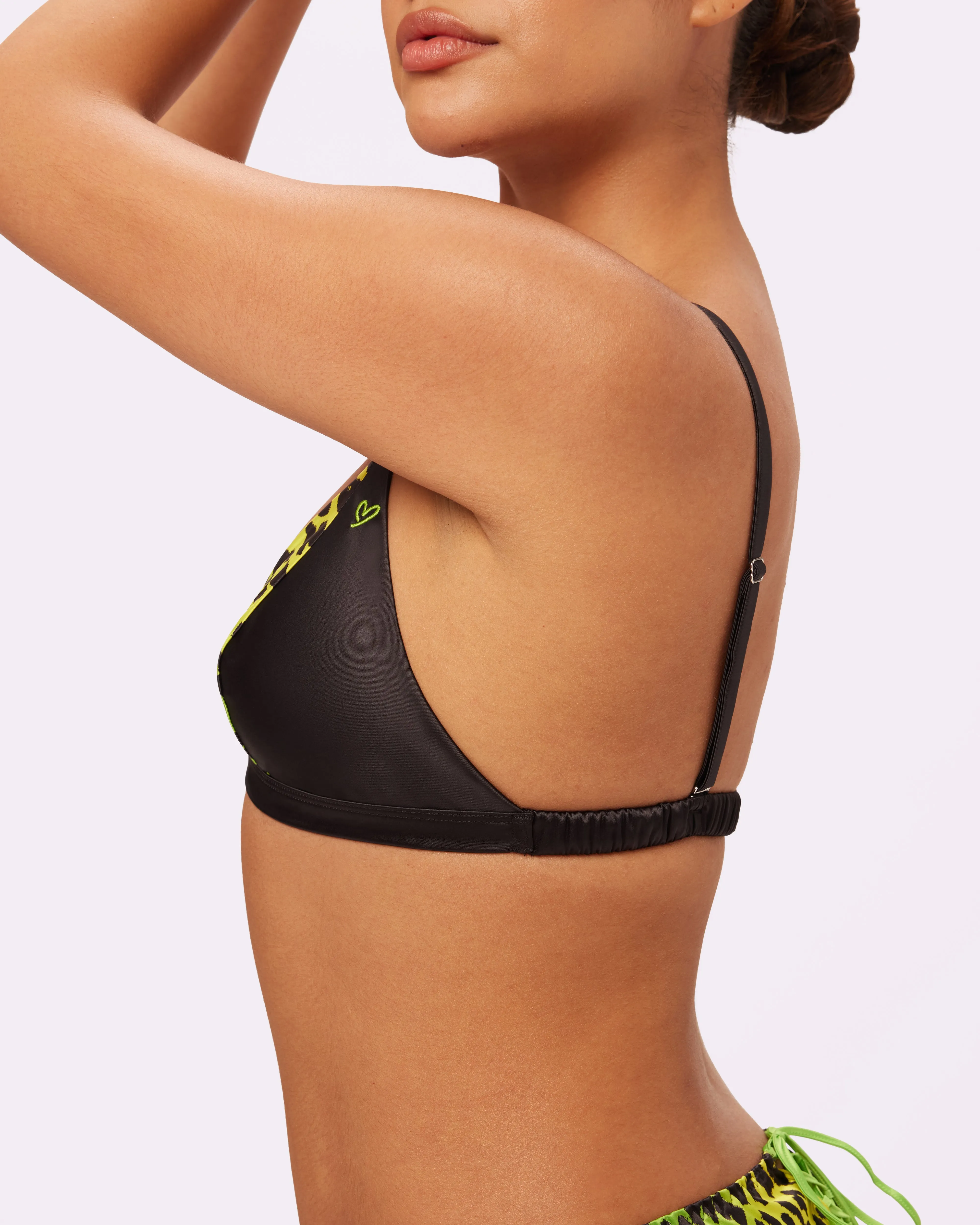 GANNI Luminous Glow Triangle Bralette | Glow Satin | Archive (Neon Kitten) sold by Parade product image thumbnail 3