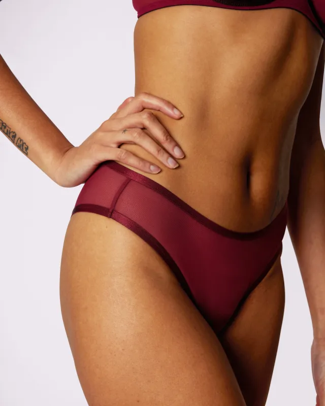 High Rise Cheeky | Silky Mesh (Lambrusco) sold by Parade