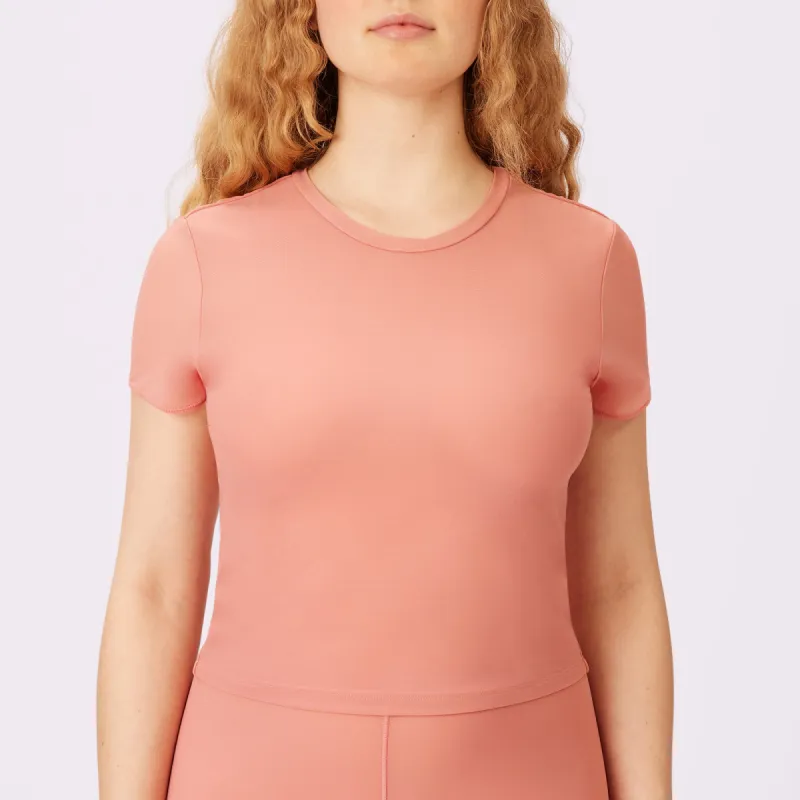 Day to Night Crop Tee | Silky Mesh | Archive ( Pink Canyon) sold by Parade