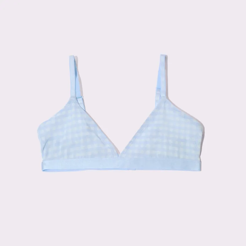 Triangle Bralette | Silky Mesh | Archive (Tide Pool Gingham) sold by Parade